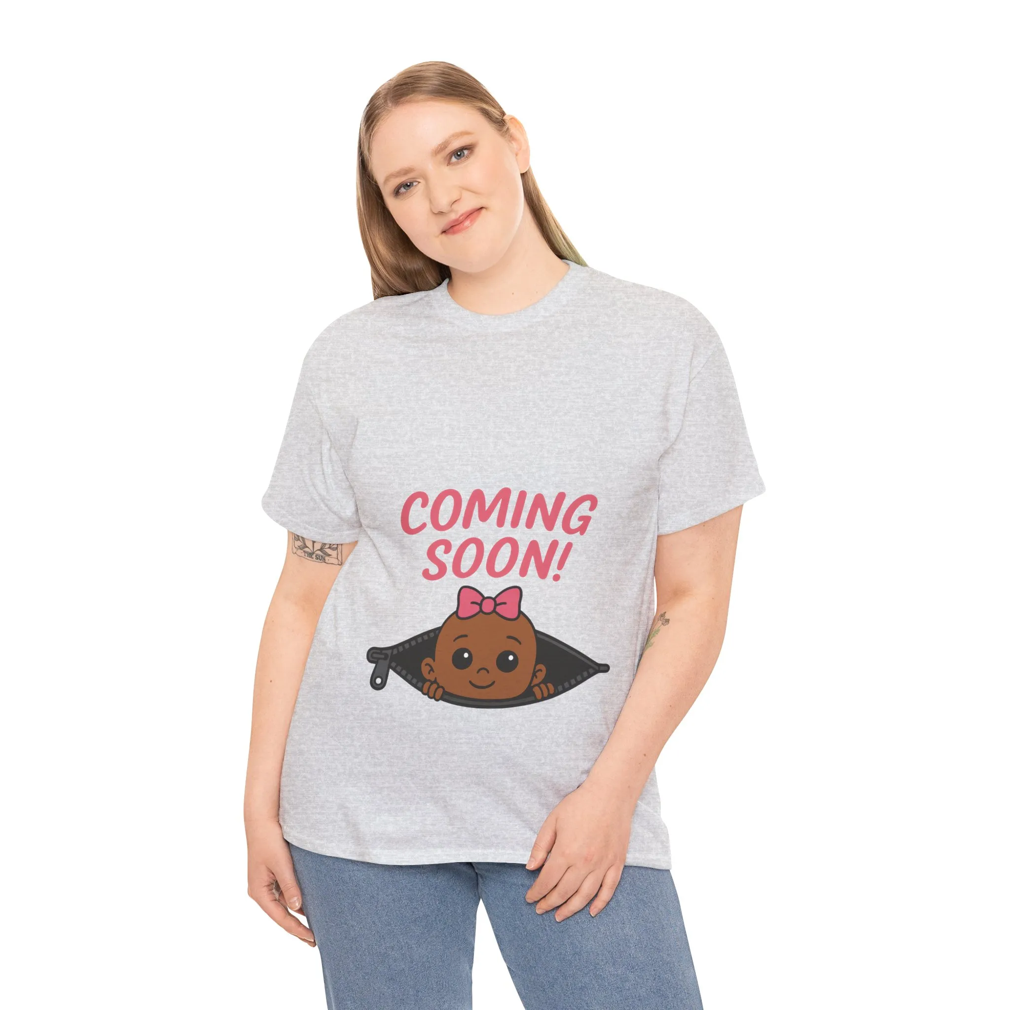 Coming Soon Maternity Tee, Cute Baby Girl Pregnancy Announcement Tee, Funny Expecting Mom Gift, Gender Reveal Tee, Baby Shower Top - Image 6