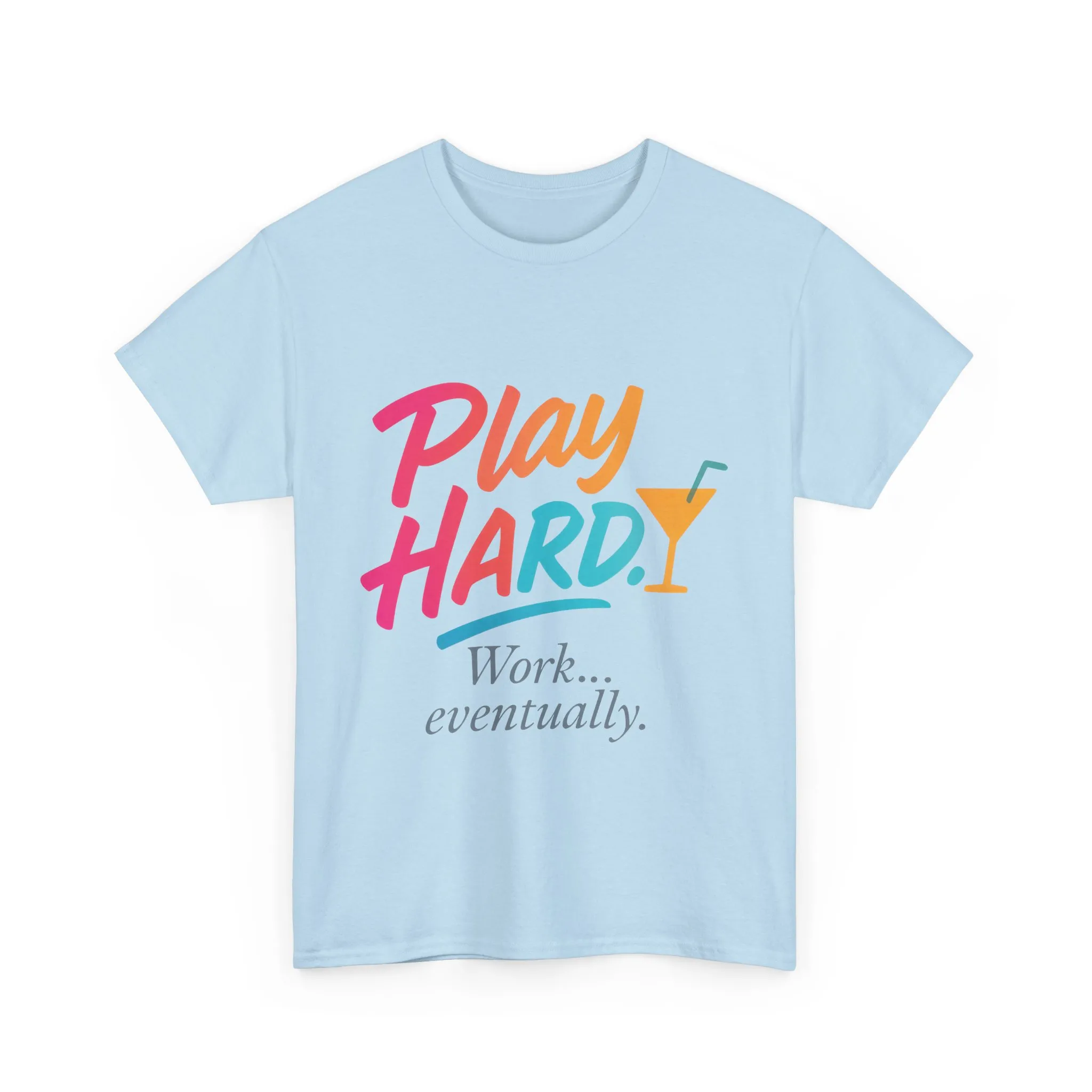 Play Hard Work Eventually T-Shirt, Funny Cocktail Graphic Tee, Pink Womens Party Shirt, Relaxed Vacation Top - Image 16