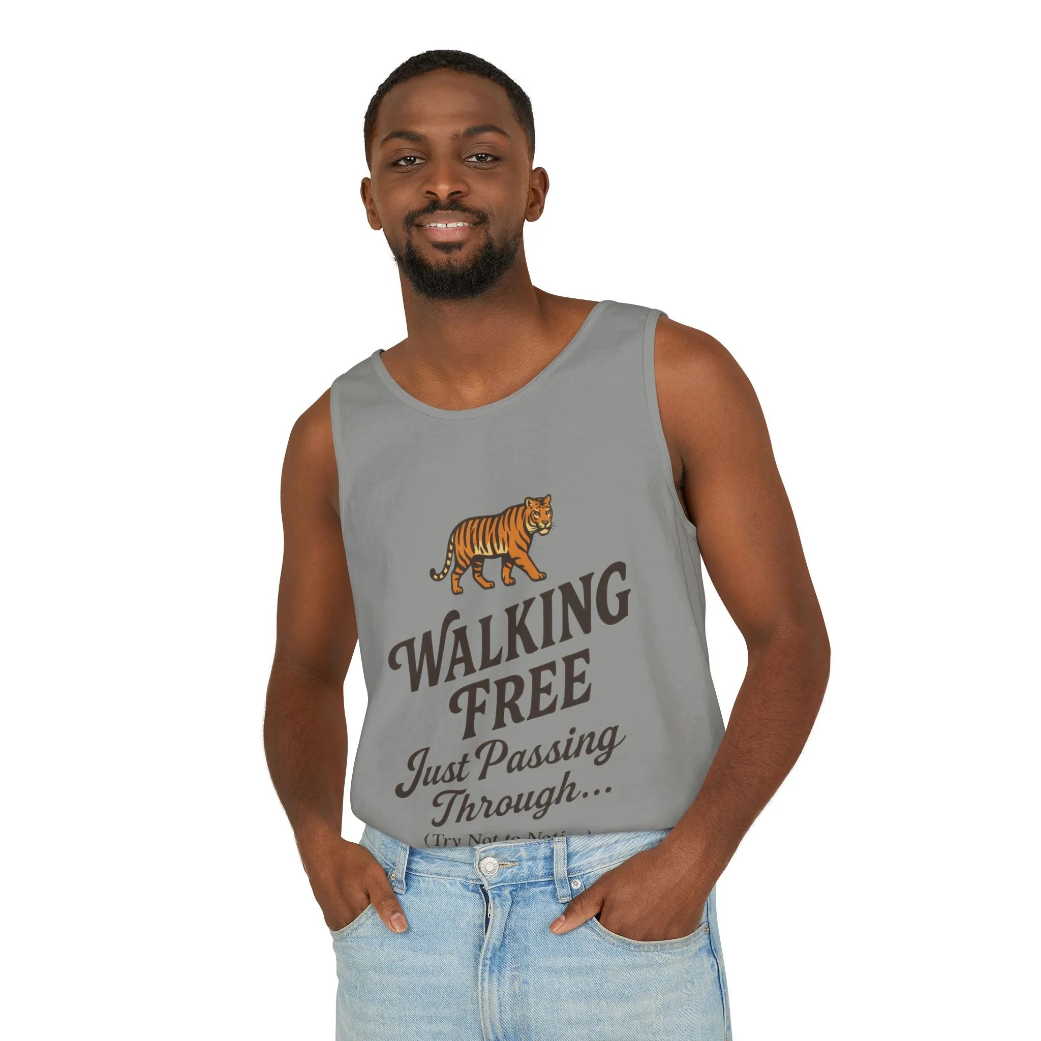 Walking Free Mens Tiger Tank Top, Funny Sleeveless Shirt - Wild Animal Summer Top, Mens Beachwear, Gift for Wild Life Lovers - Image 24