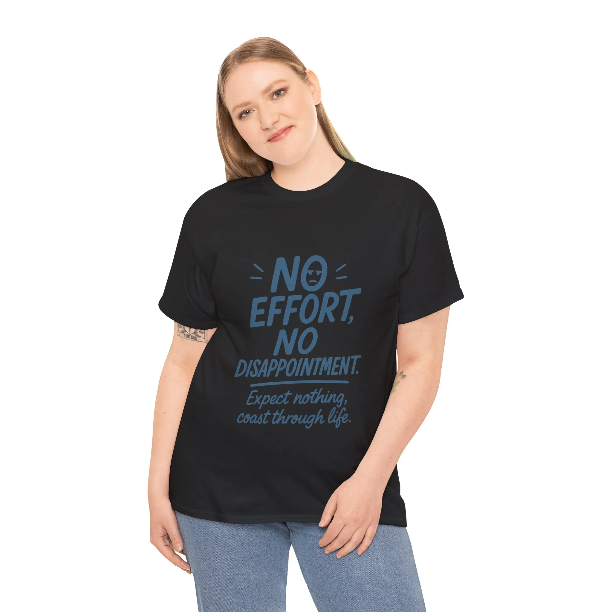 Funny No Effort Womens T-Shirt, No Disappointment Lazy Life Quote Shirt, Cute Graphic Tee for Her, Life Philosophy Shirt, Gift Idea - Image 33