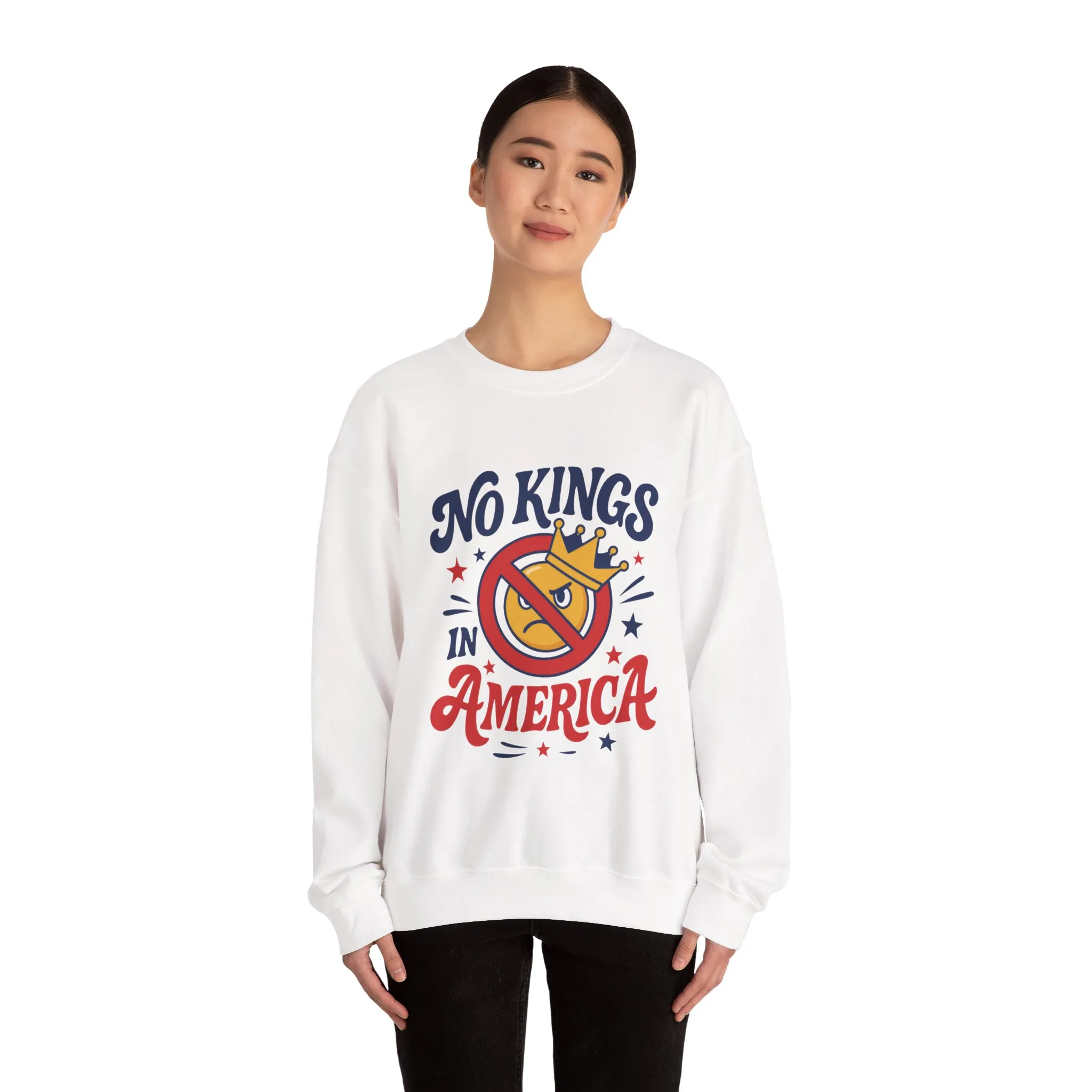 No Kings in America Sweatshirt - Funny Patriotic Anti Monarchy Pullover - USA Independence Sweater, Political Apparel, Gift for Activists - Image 3