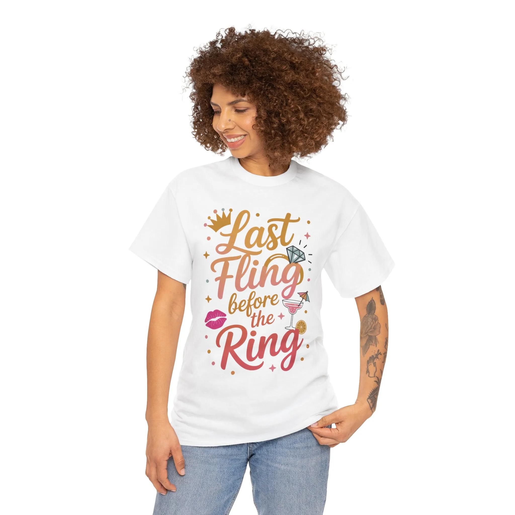 Last Fling Before the Ring T-Shirt, Bachelorette Party Tee, Bridesmaid Wedding Tee, Hen Party Matching Top, Bridal Shower, Bridesmaids Gift - Image 5