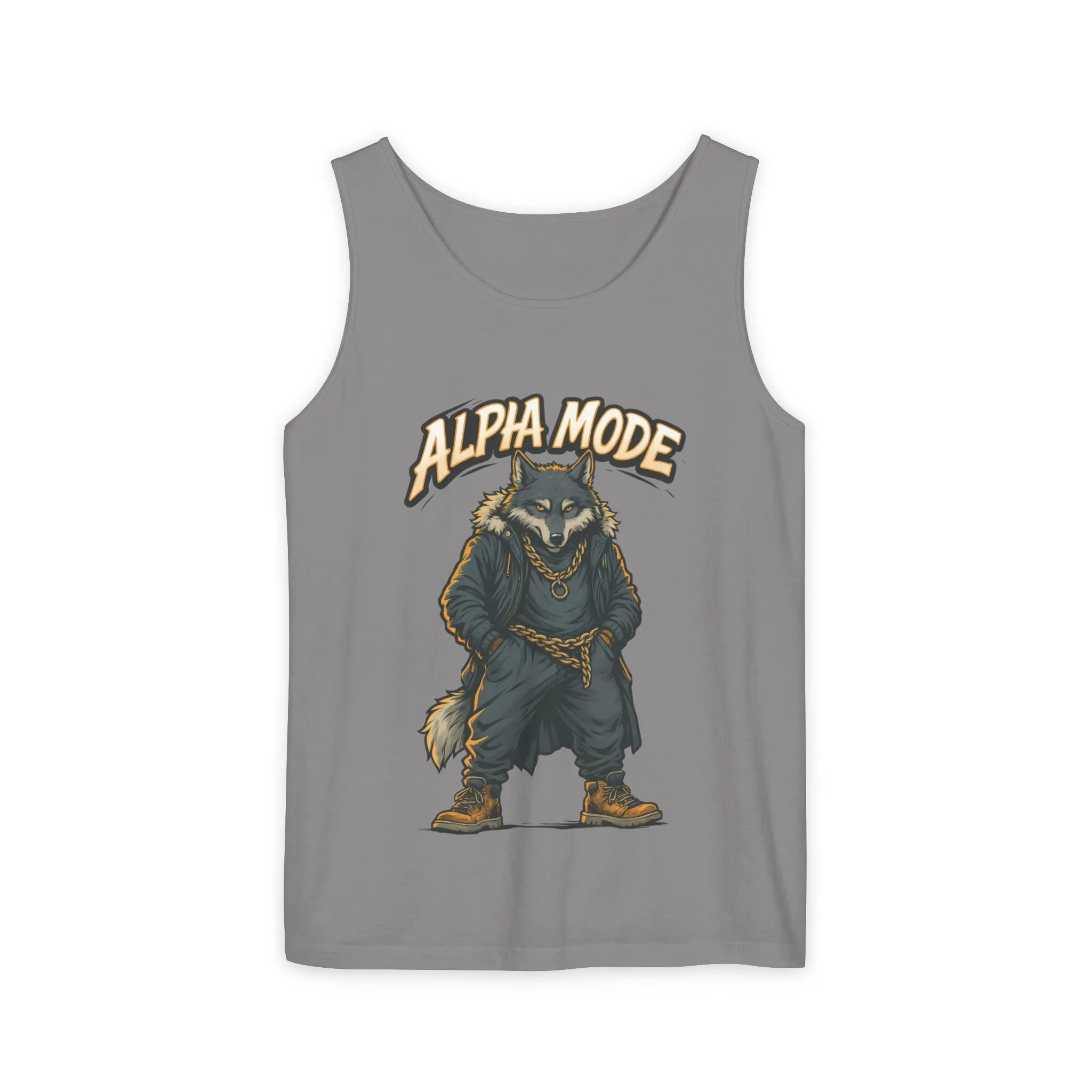 Alpha Mode Wolf Tank Top, Mens Hip Hop Gym Tank, Cool Streetwear Muscle Tank, Savage Wolf Graphic Top, Alpha Male Workout Shirt, Beachwear - Image 5