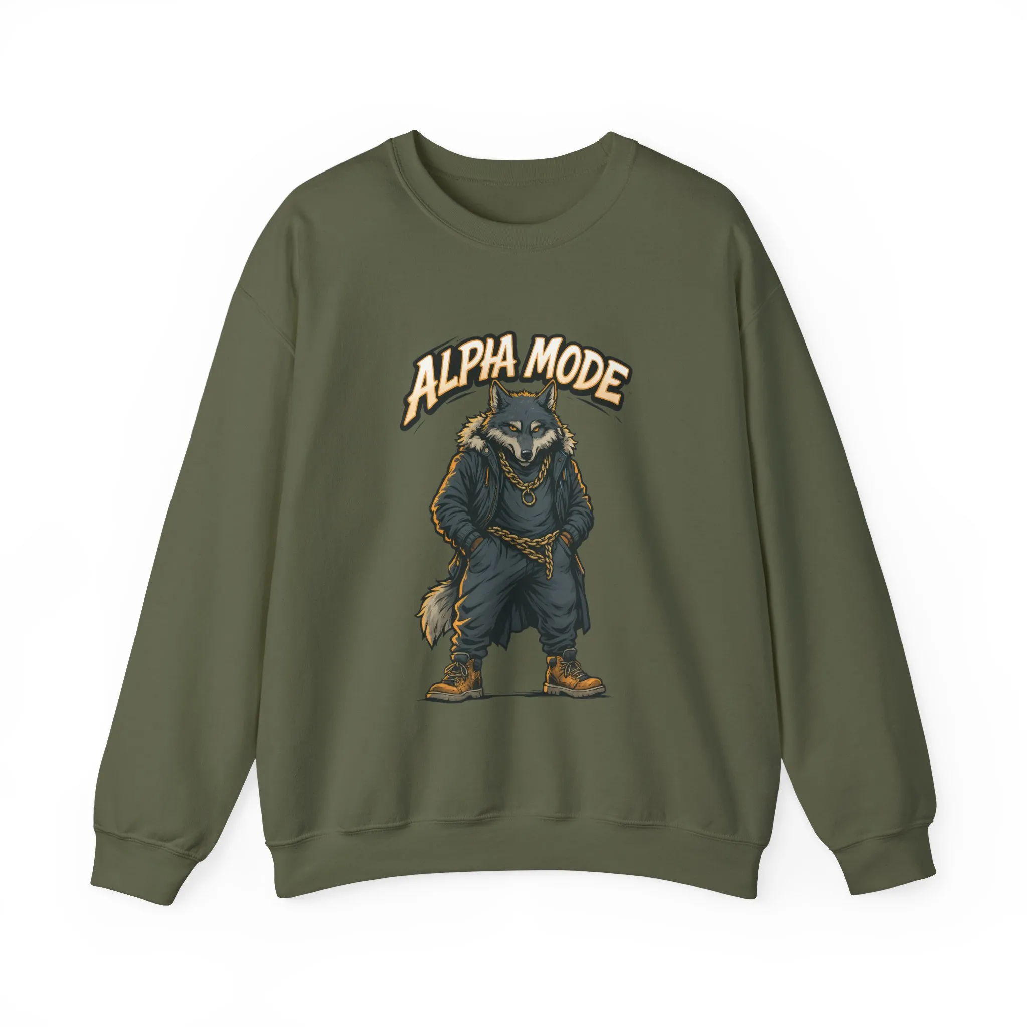 Alpha Mode Wolf Crewneck Sweatshirt, Mens Streetwear Pullover, Hip Hop Savage Wolf Sweater, Alpha Male Graphic Crewneck, Urban Wolf Gift - Image 13