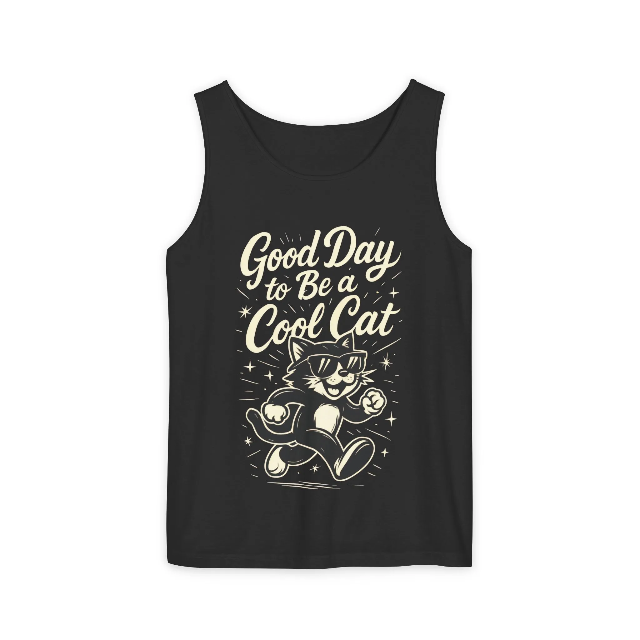 Cool Cat Womens Tank Top - Good Day to Be a Cool Cat Retro Kitty Sleeveless Shirt - Funny Summer Top, Gift for Cat Lovers - Image 11