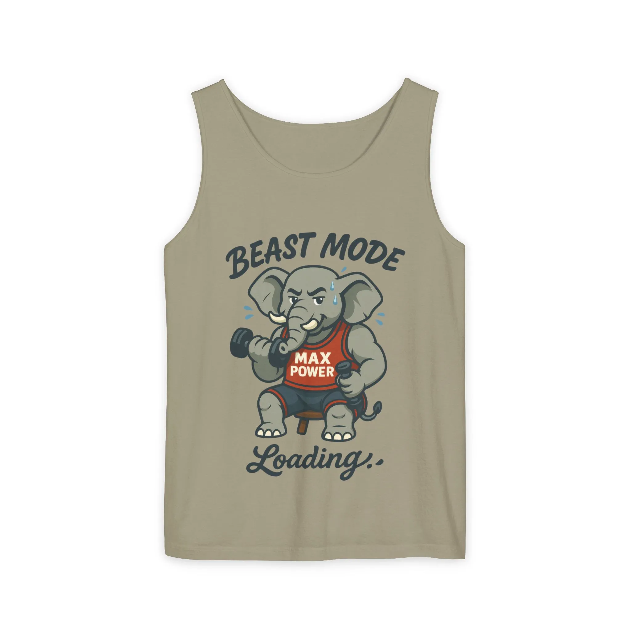 Beast Mode Elephant Gym Tank Top, Funny Workout Muscle Tank, Max Power Fitness Tank, Beast Mode Loading Mens Gym Top, Fitness Apparel - Image 5