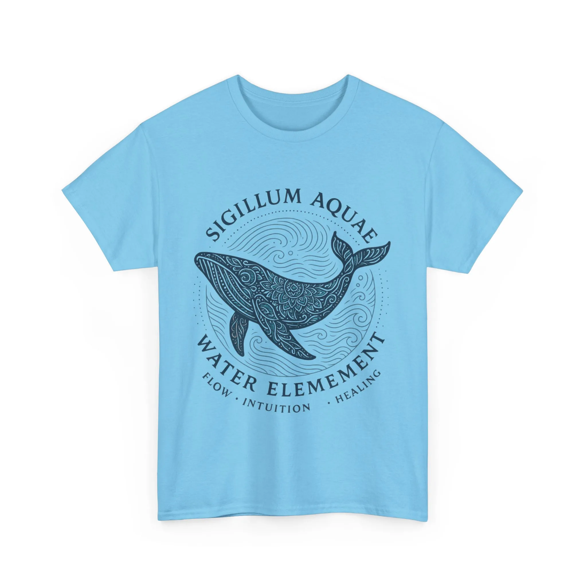 Water Element Whale Tee, Sigillum Aquae Symbol, Flow Intuition Healing, Spiritual Ocean Totem Tee, Nature Energy Shirt, Mindfulness Fashion - Image 21