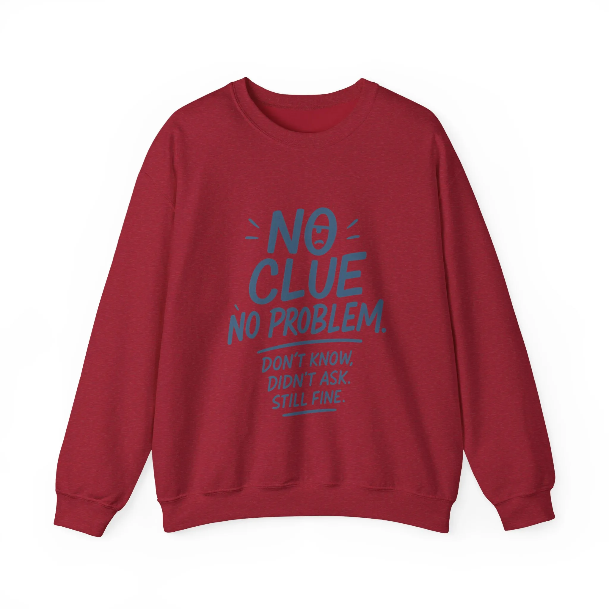 Funny Mens Crewneck Sweatshirt, No Clue No Problem Quote, Dont Know Didnt Ask, Cozy Relaxed Fit Pullover, Funny Casual Pullover - Image 25