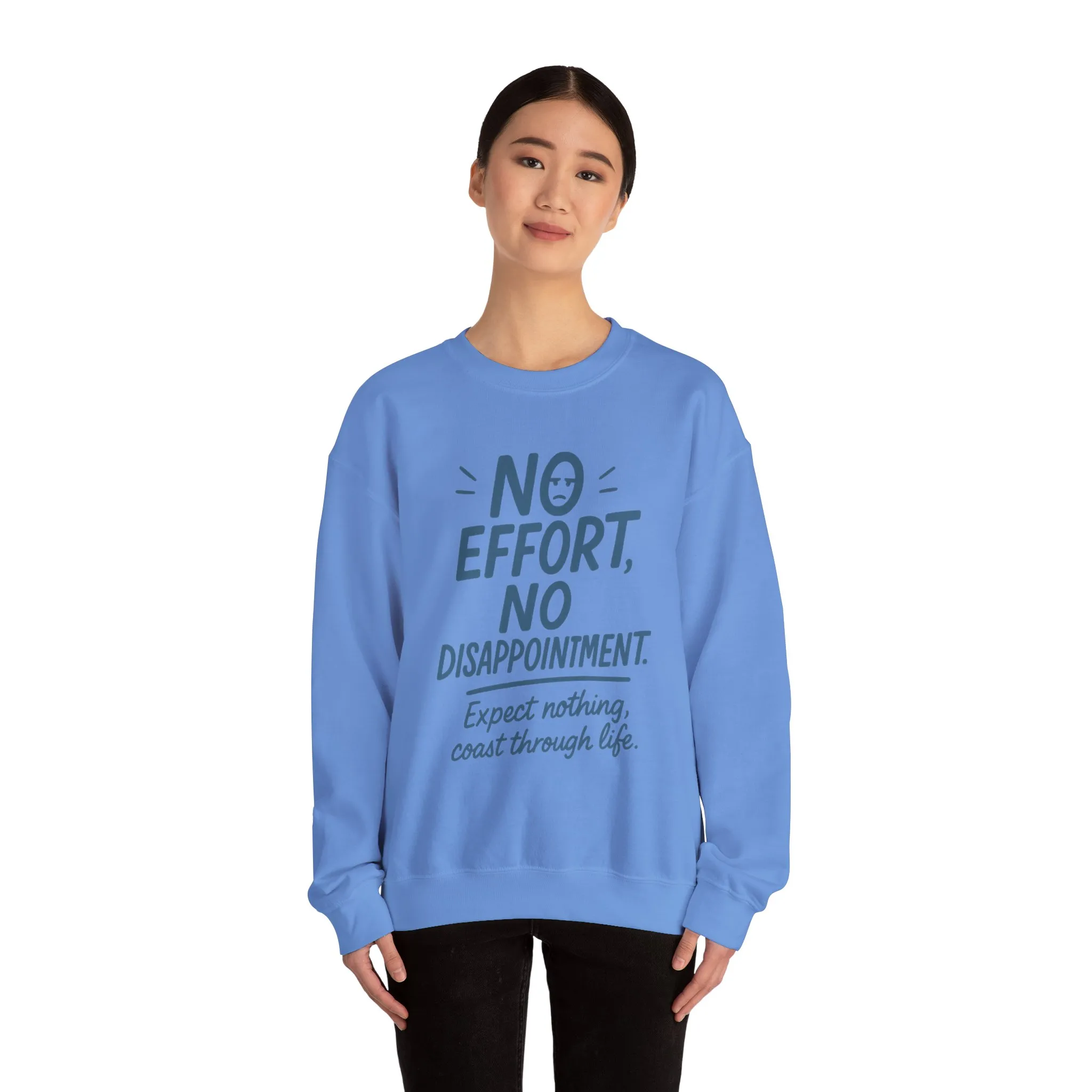 Funny Lazy Life Womens Crewneck Sweatshirt, No Effort No Disappointment Quote, Cozy Relaxed Fit Pullover, Gift for Her - Image 14