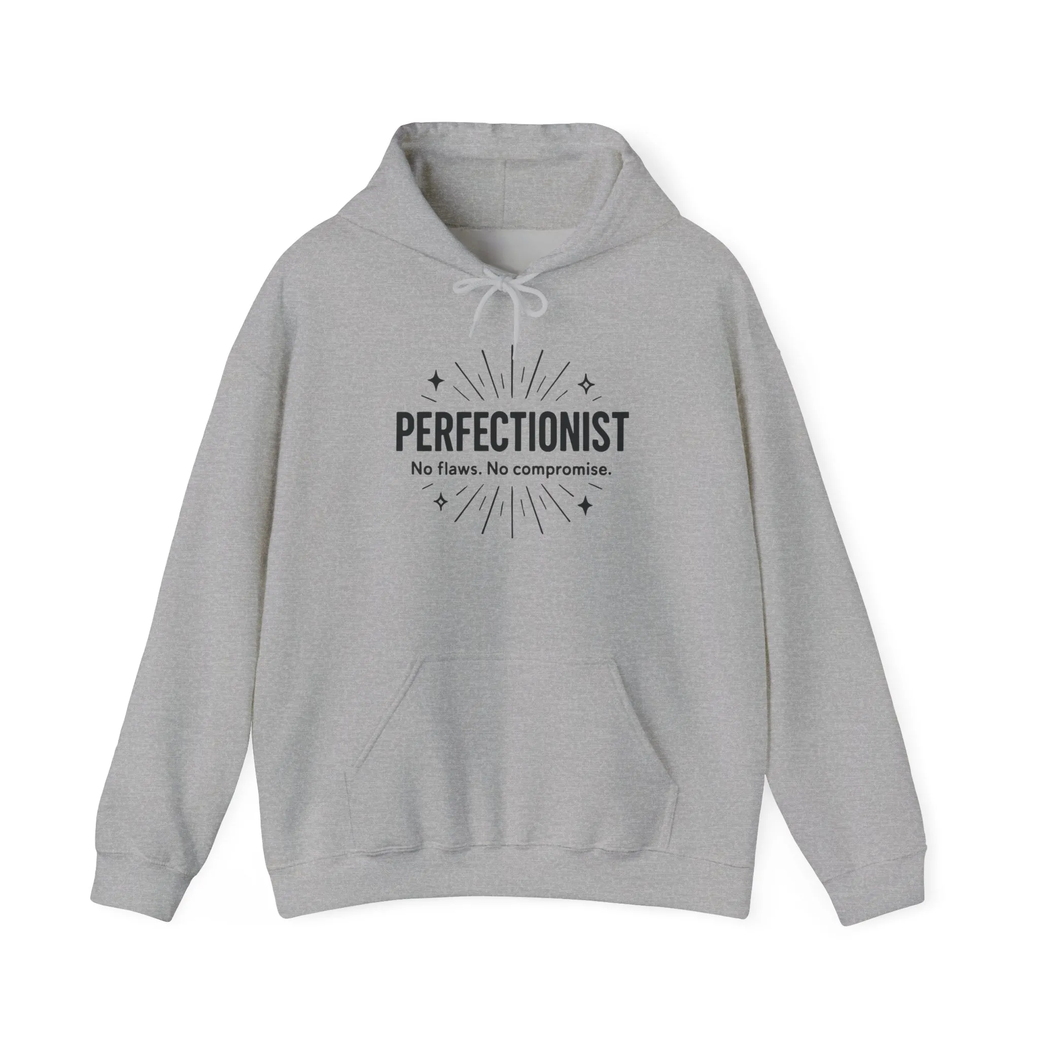 Mens Perfectionist Hoodie, No Flaws No Compromise Sweatshirt, Clean Bold Motivational Pullover, OCD Inspired Gift for Him - Image 7