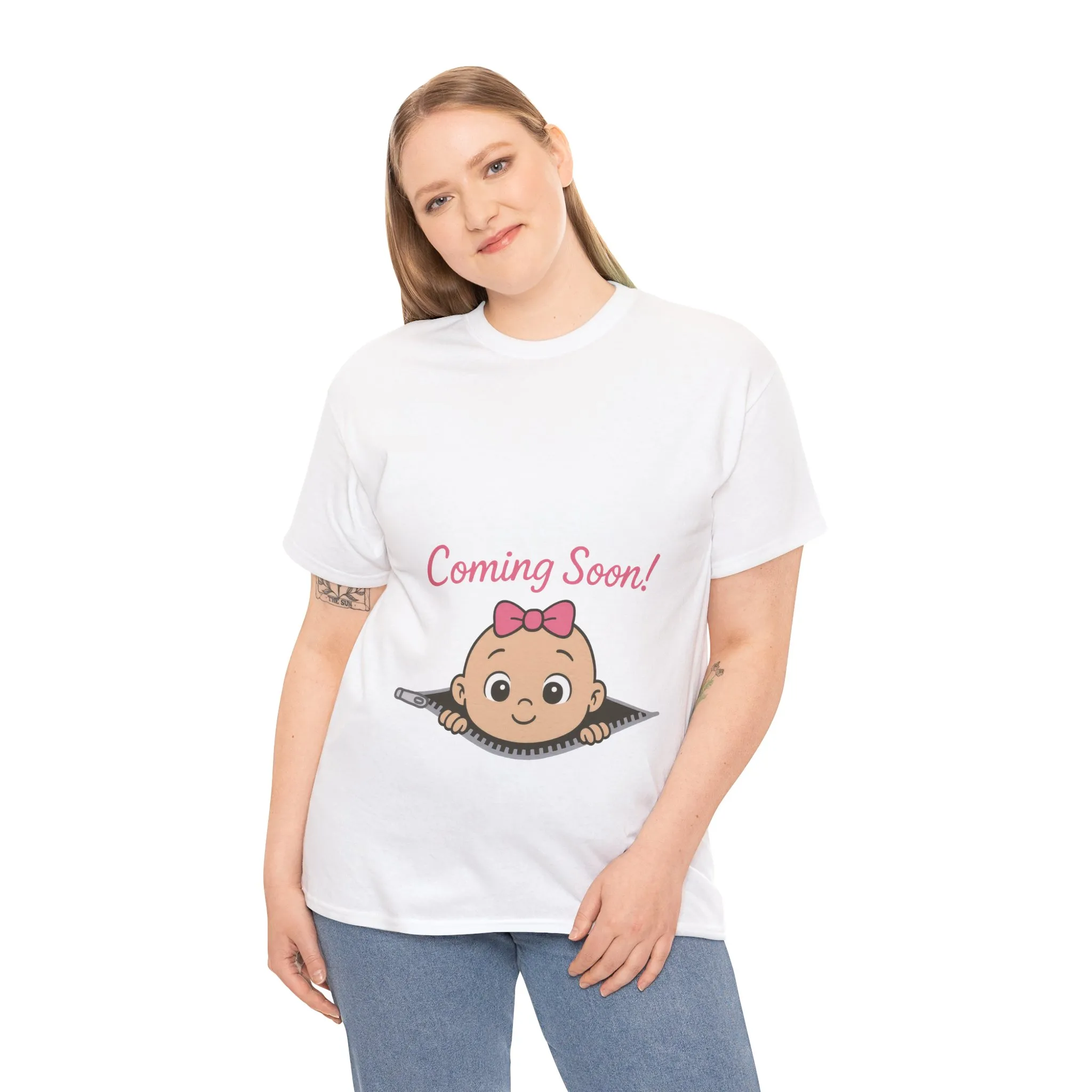 Coming Soon Maternity T-Shirt, Cute Baby Girl Pregnancy Announcement Shirt, Expecting Mom Gift, Gender Reveal Tee, Baby Shower Gift - Image 6