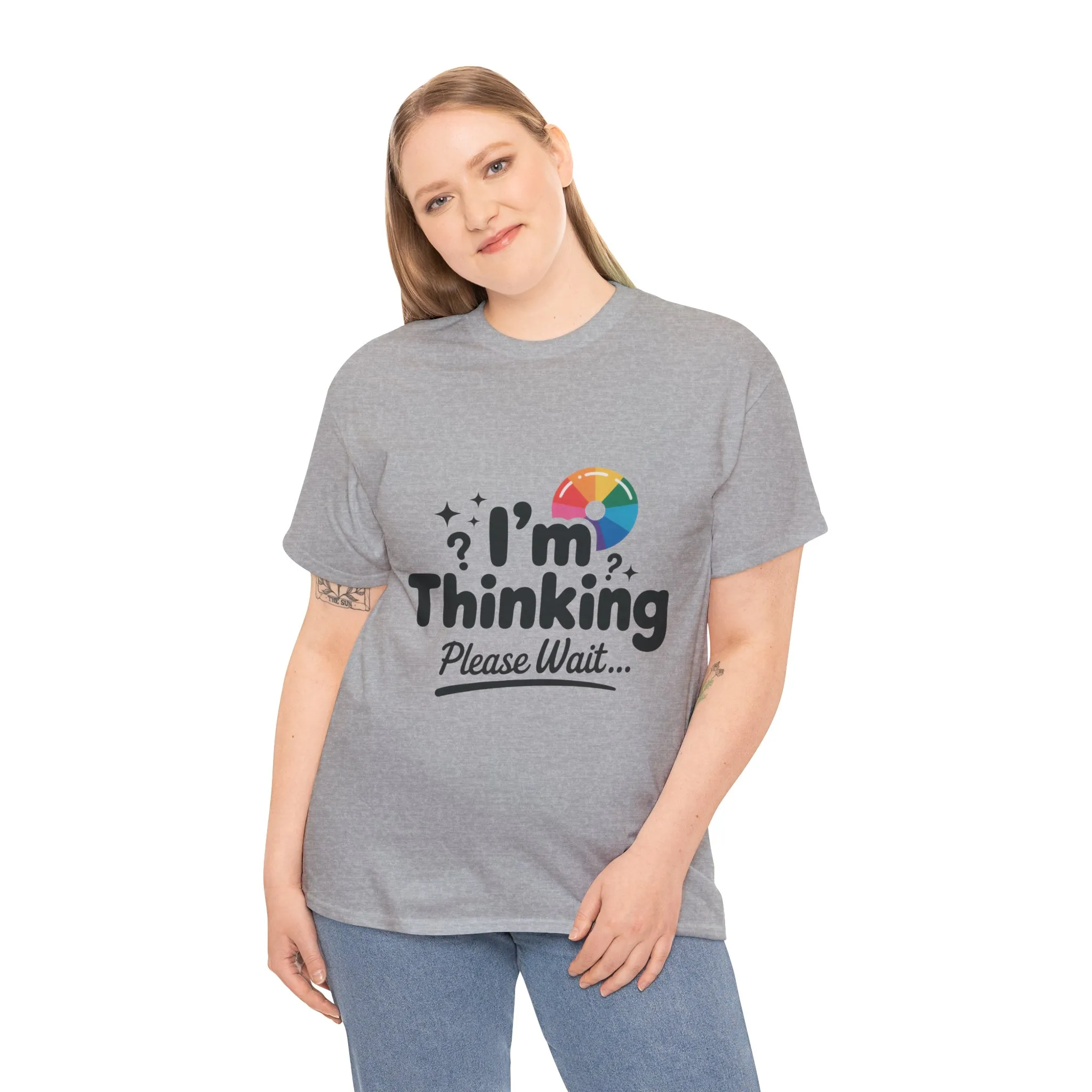 Funny - Im Thinking Please Wait - T-Shirt for Women, Cute Geeky Gift for Introverts, Programmers, Designers, Fun Humor Shirt - Image 9