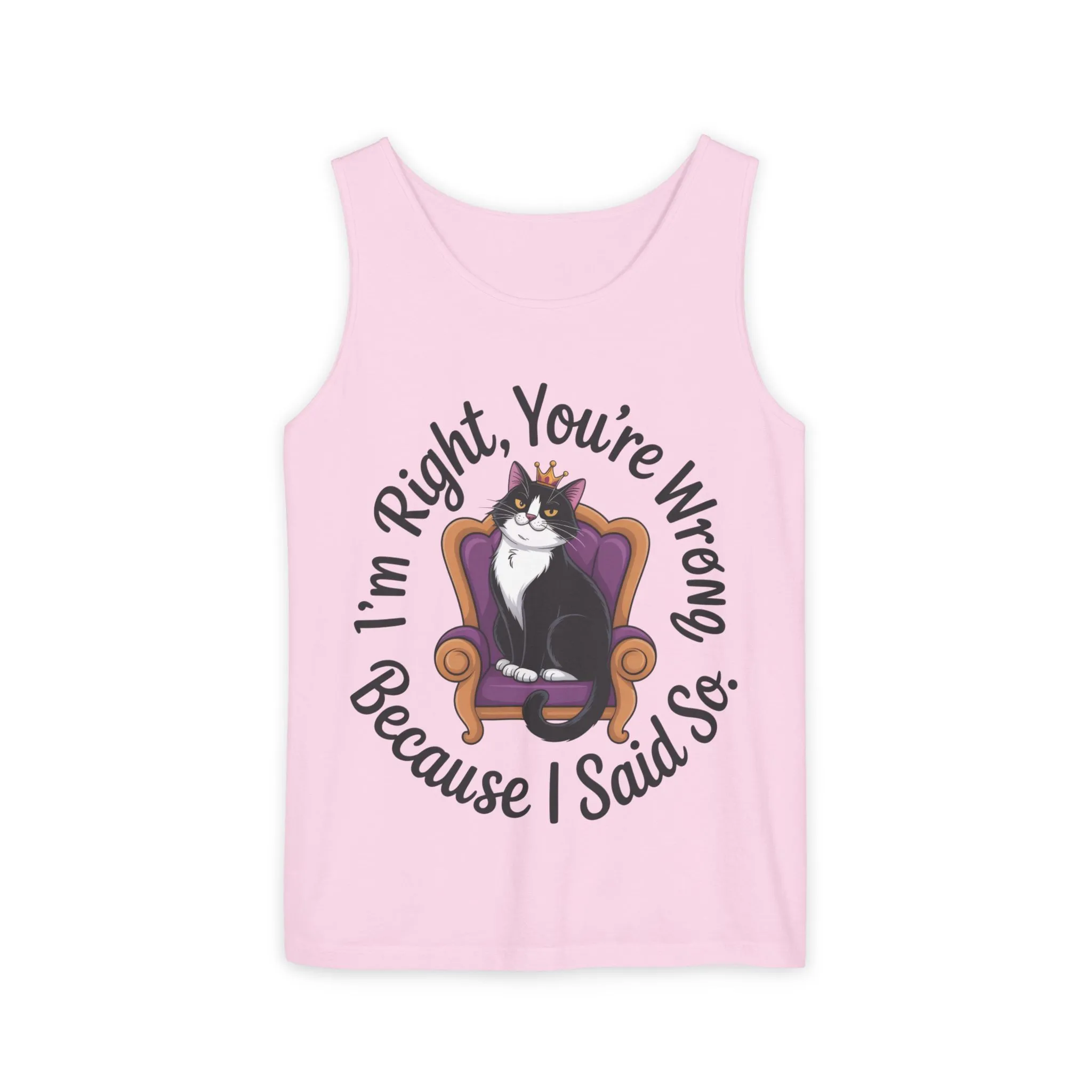Funny Cat Queen Tank Top, Sassy Cat Graphic Tee for Women, Cat Mom Humor Tee Gift, Funny Graphic T-Shirt, I'm Right, You're Wrong Tee - Image 17
