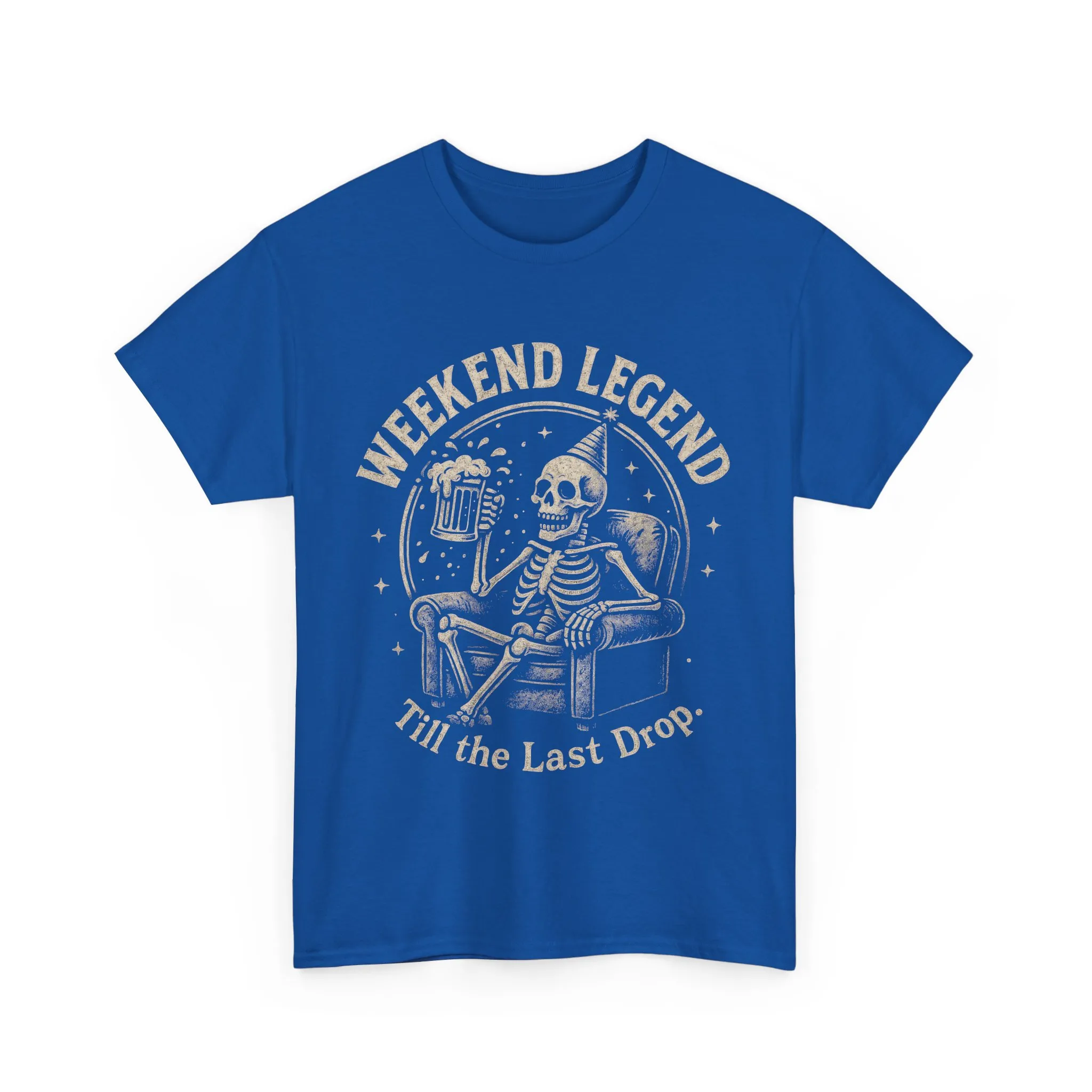 Weekend Legend Mens T-Shirt, Funny Skeleton Beer Tee, Till the Last Drop Party Shirt, Vintage Style Graphic Tee for Him, Halloween Apparel - Image 16
