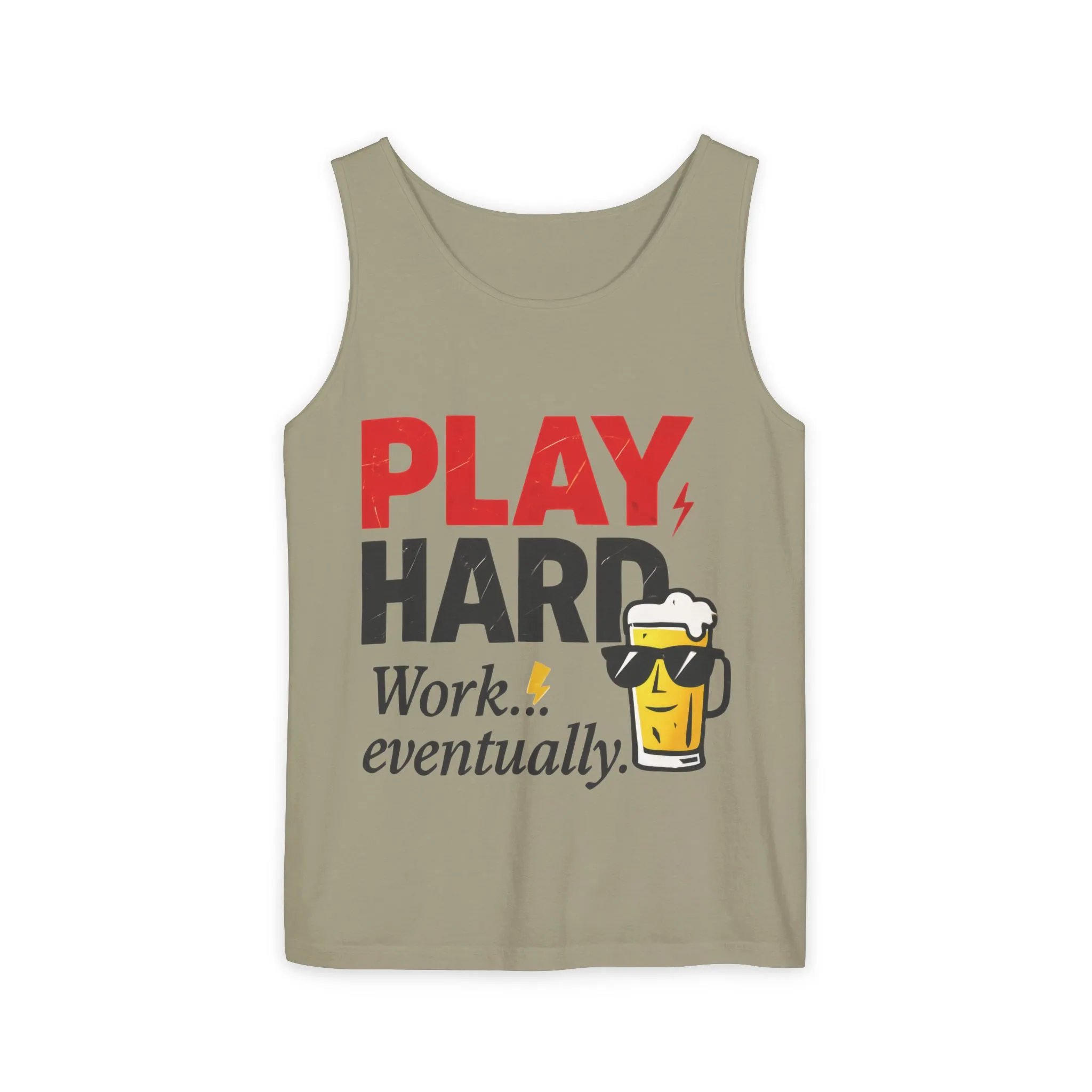 Casual Tank Top with Play Hard Print, Fun Summer Apparel, Gift for Dad or Friends, Beach Wear, Workout Top, Party Attire - Image 28