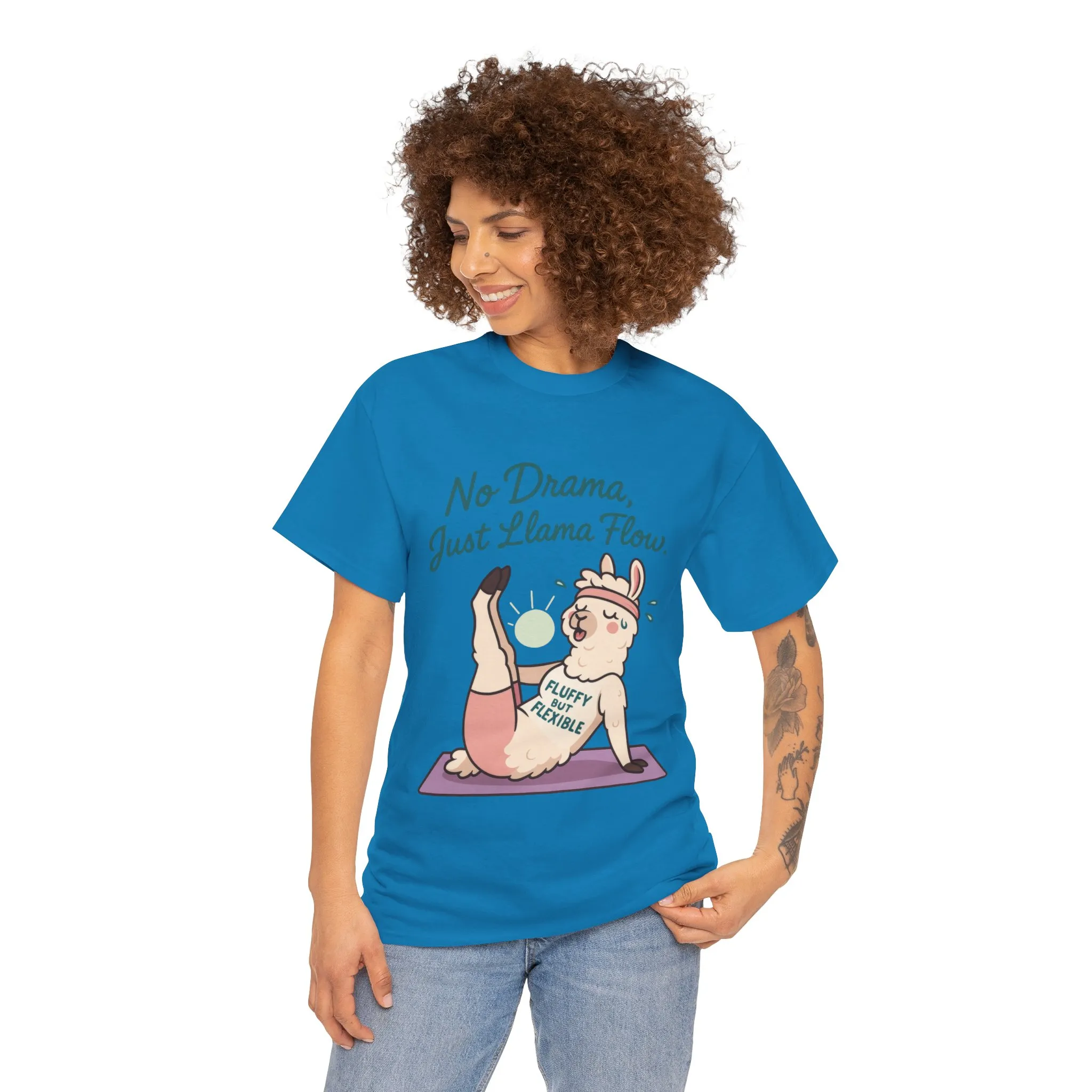 No Drama Llama Yoga Tee, Funny Yoga Llama T-Shirt for Women, Gift for Yoga Lovers, Fun Yoga T-Shirt for Animal Lovers, Humor Shirt - Image 23