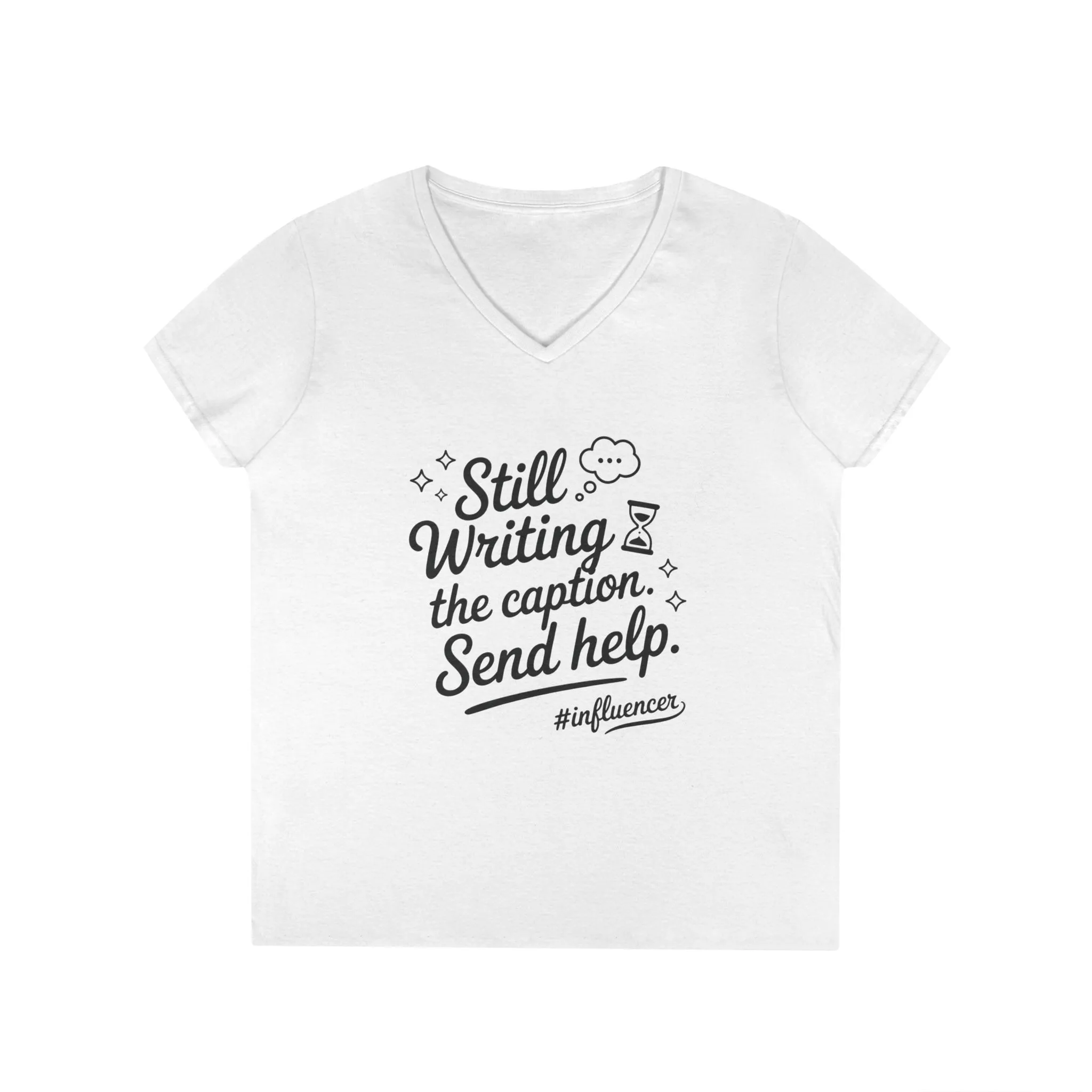 Funny Influencer Womens V-Neck T-Shirt, Social Media Tee, Funny Tee for Creatives, Gift Social Media Lovers, Fun Gift for Content Creators - Image 4
