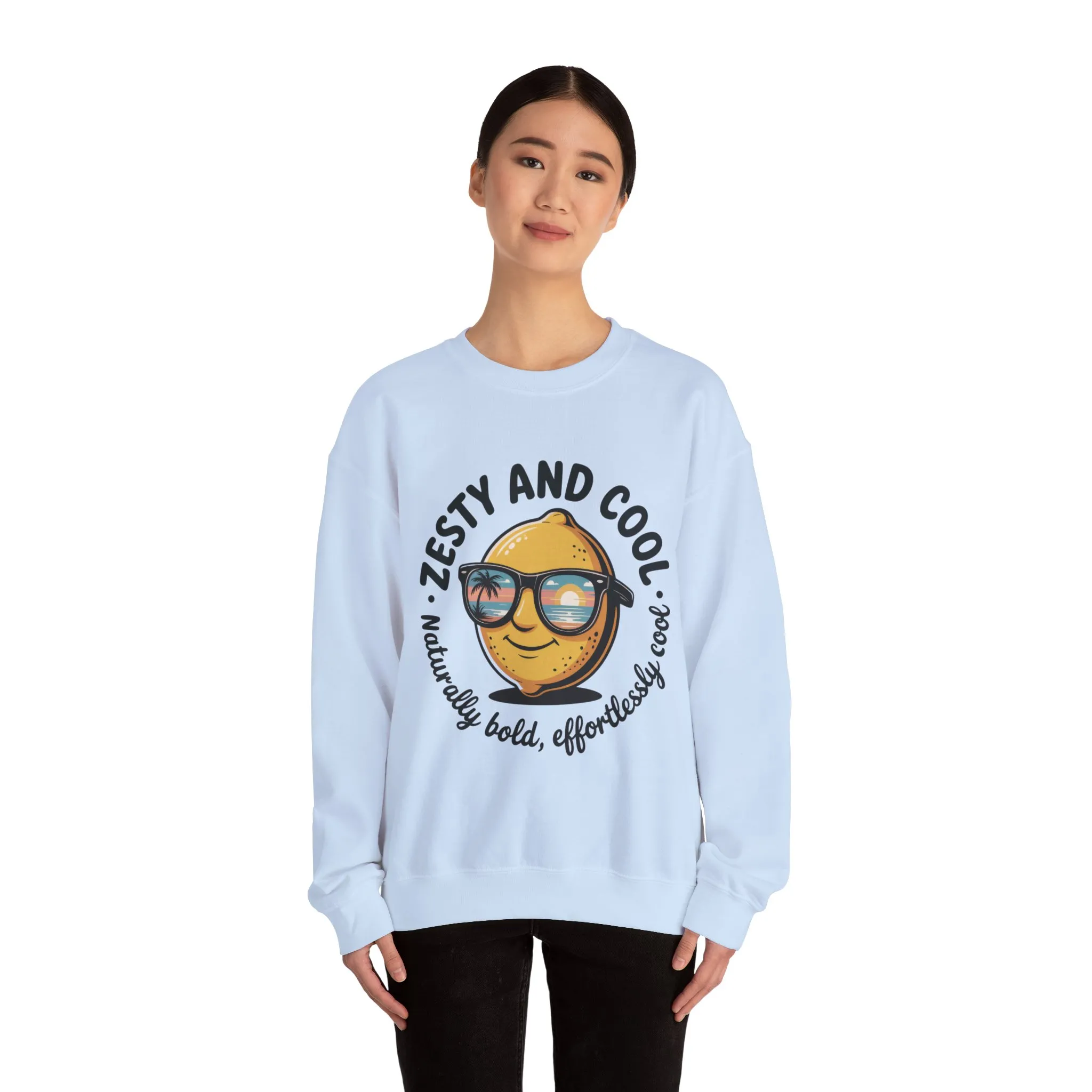 Zesty and Cool Crewneck Sweatshirt, Womens Lemon Sweatshirt for Casual Wear, Trendy Gift, Summer Vibes, Comfortable Apparel - Image 29