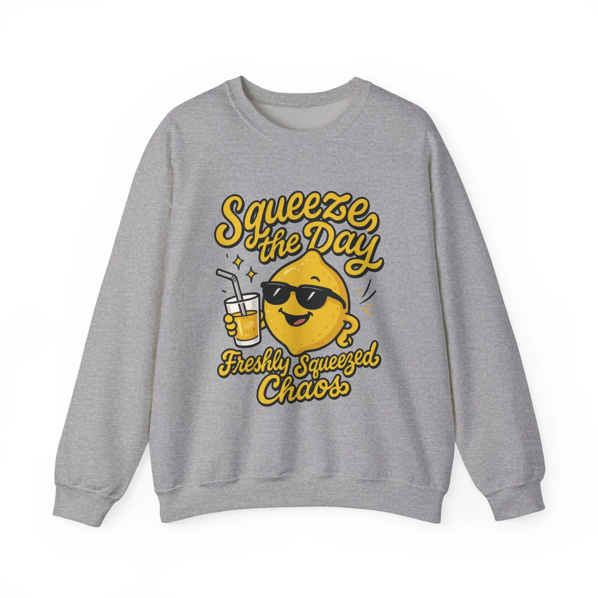 Funny Lemon Womens Sweatshirt - Squeeze The Day Freshly Squeezed Chaos Cozy Pullover - Citrus Positive Crewneck Sweatshirt, Cheerful Fashion - Image 13