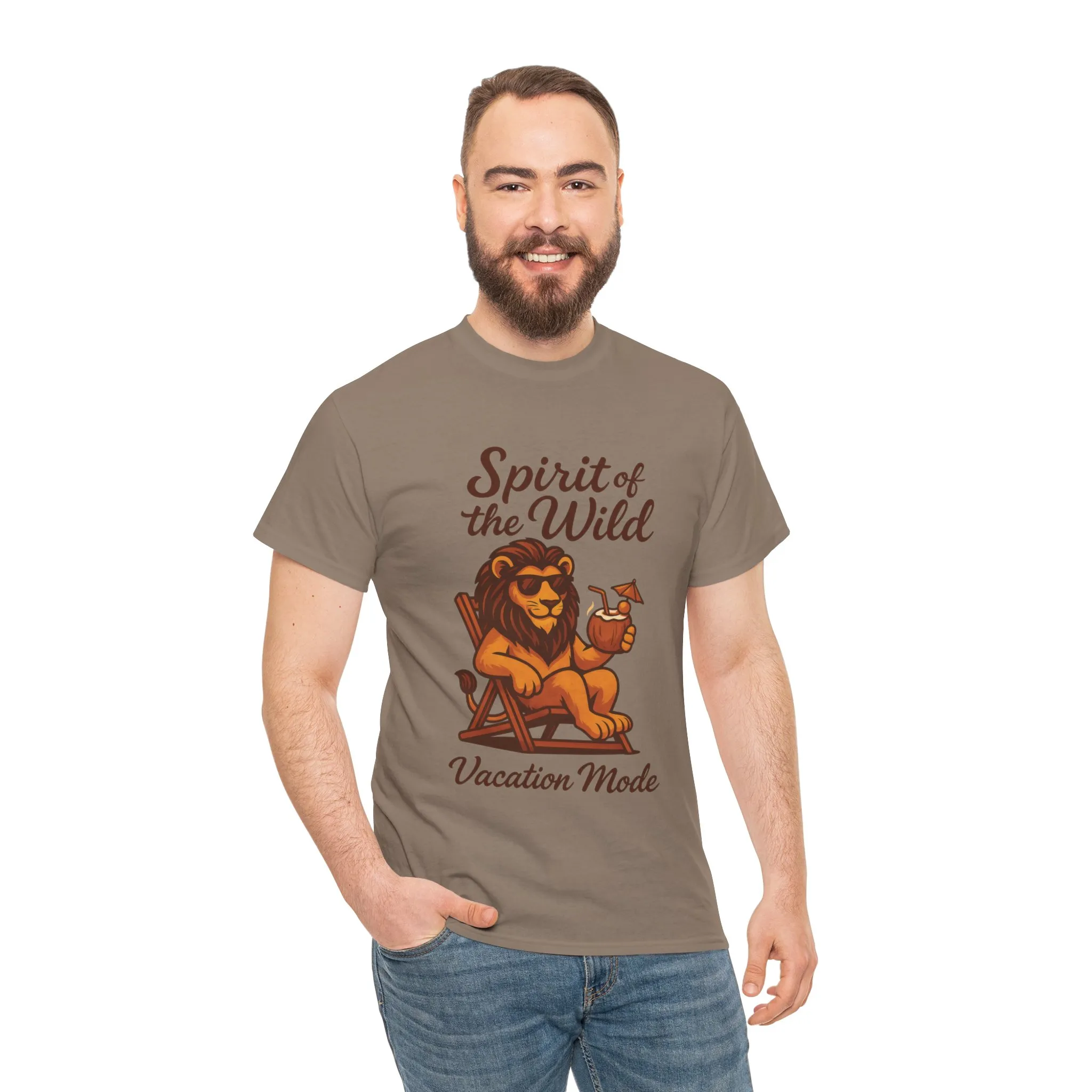 Spirit of the Wild Lion Shirt for Men - Vacation Mode Funny Summer Tee - Relaxed Jungle King Graphic, Vacation Mode, Perfect for Vacations - Image 11