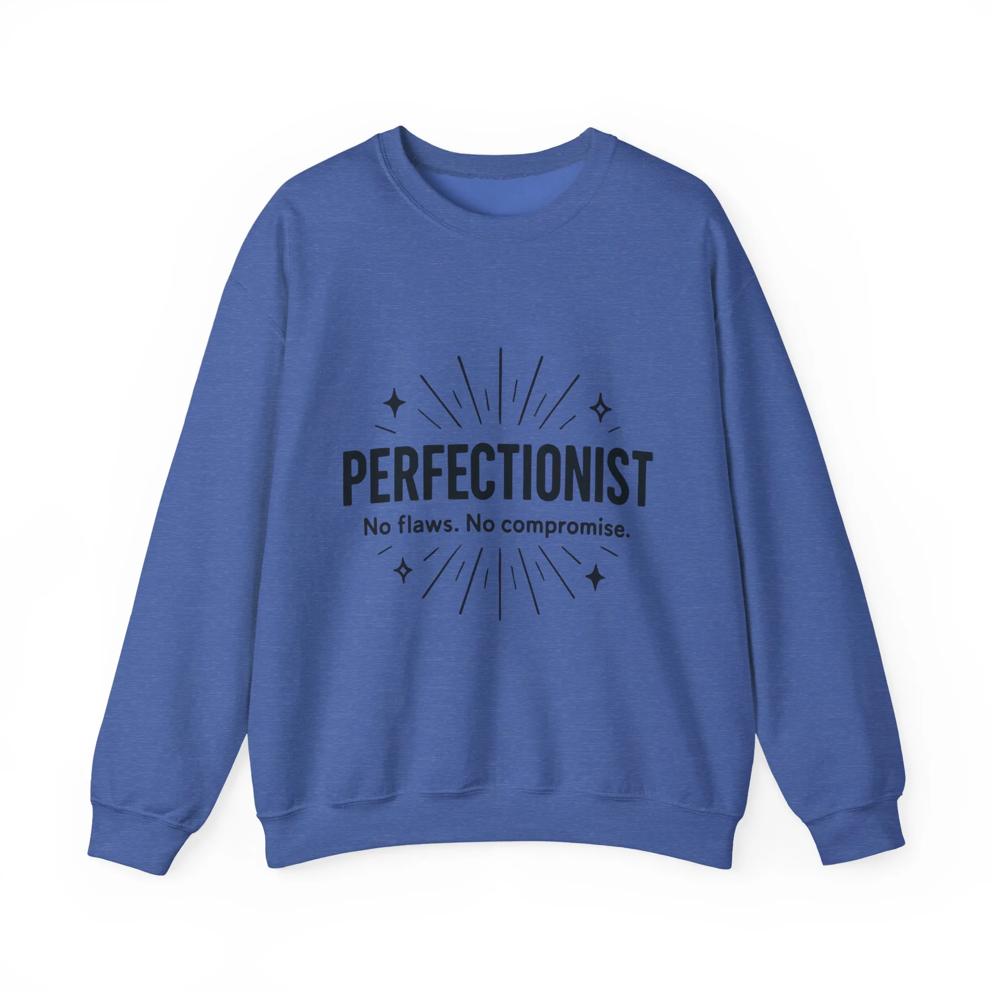 Men's Perfectionist Sweatshirt, Bold No Flaws No Compromise Design, Clean Look Funny Gift for Him, Minimal Black Graphic Pullover - Image 31
