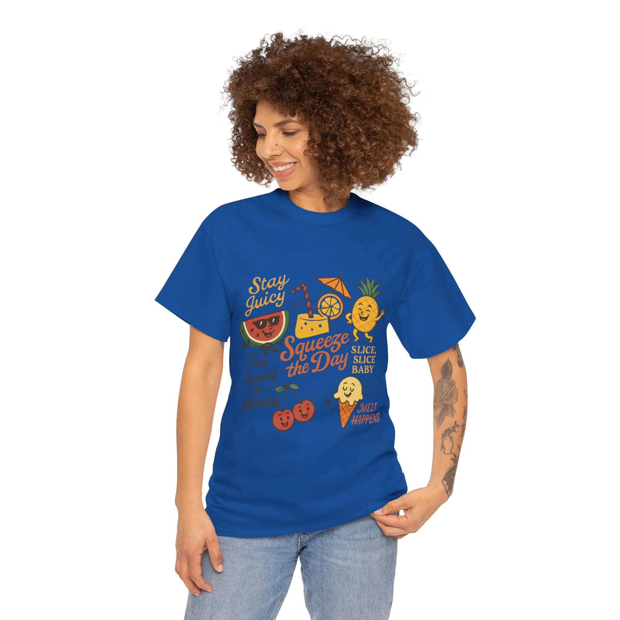 Cute Fruit Pun T-Shirt for Women, Summer Graphic Tee, Kawaii Watermelon Pineapple Ice Cream Design, Squeeze the Day Shirt, Stay Juicy Top - Image 20