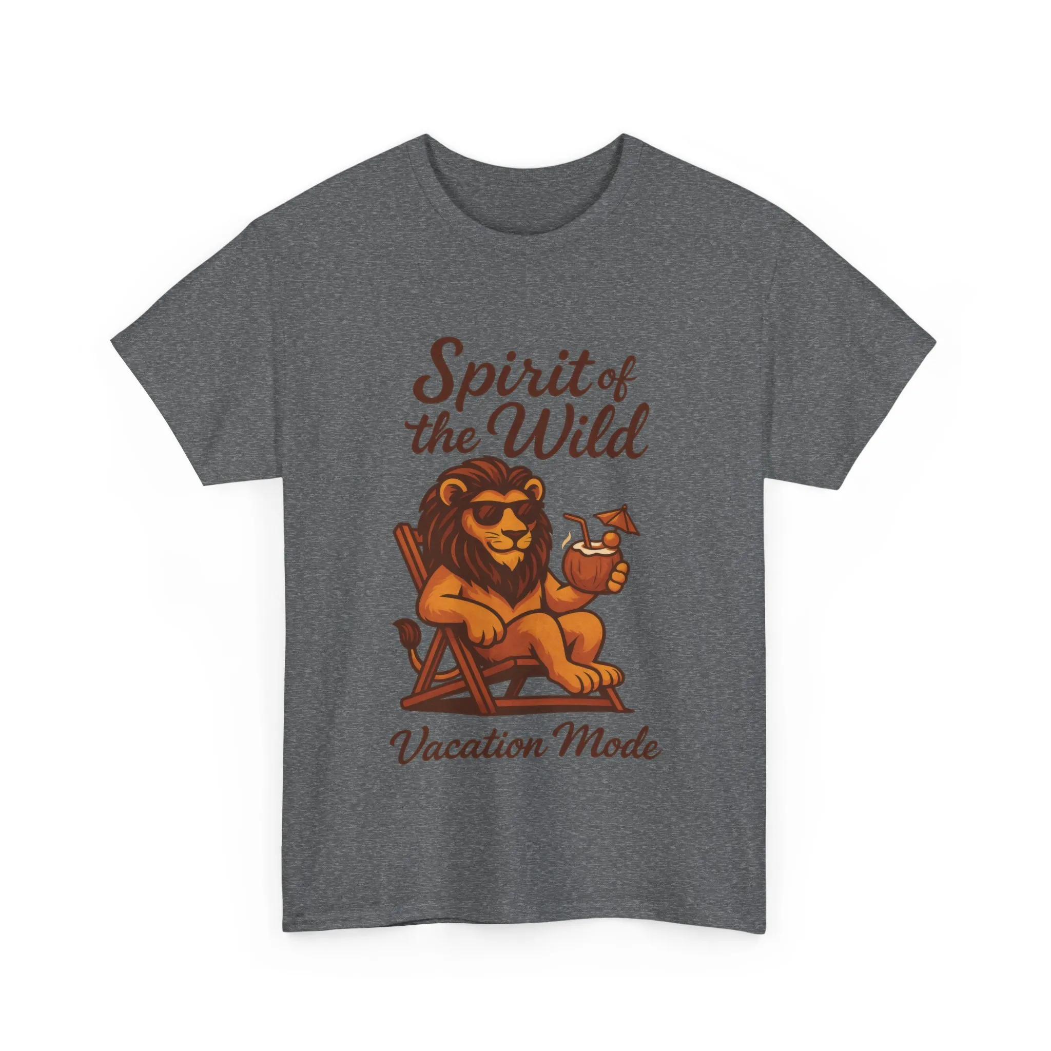 Spirit of the Wild Lion Shirt for Men - Vacation Mode Funny Summer Tee - Relaxed Jungle King Graphic, Vacation Mode, Perfect for Vacations - Image 16