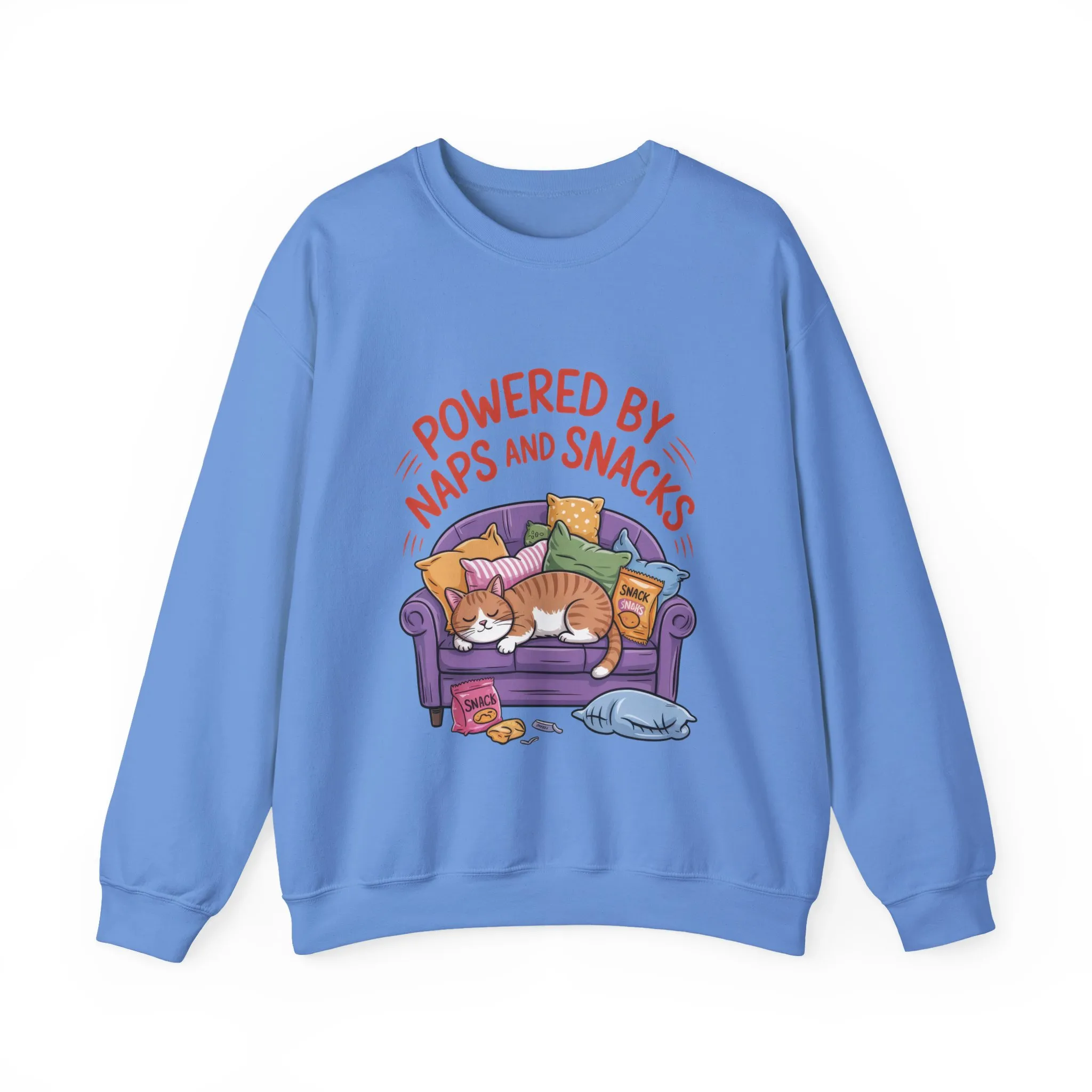 Powered by Naps and Snacks Sweatshirt, Cozy Lounge Crewneck, Gifts for Cat Lovers, Funny Cat Sweatshirt, Casual Everyday Wear - Image 34