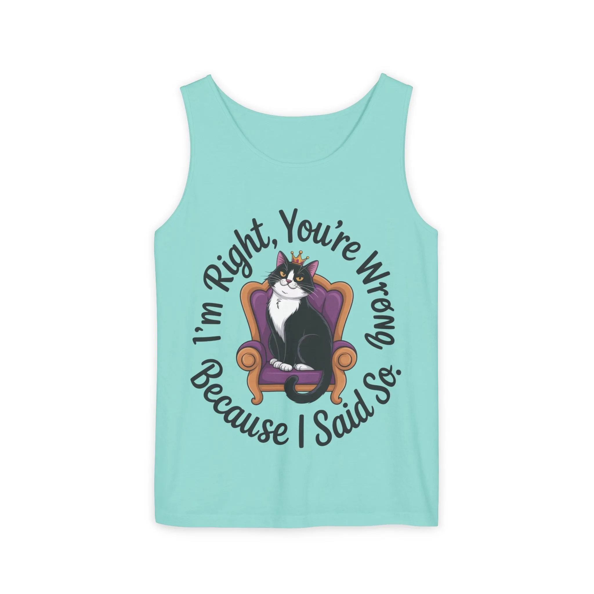 Funny Cat Queen Tank Top, Sassy Cat Graphic Tee for Women, Cat Mom Humor Tee Gift, Funny Graphic T-Shirt, I'm Right, You're Wrong Tee - Image 23