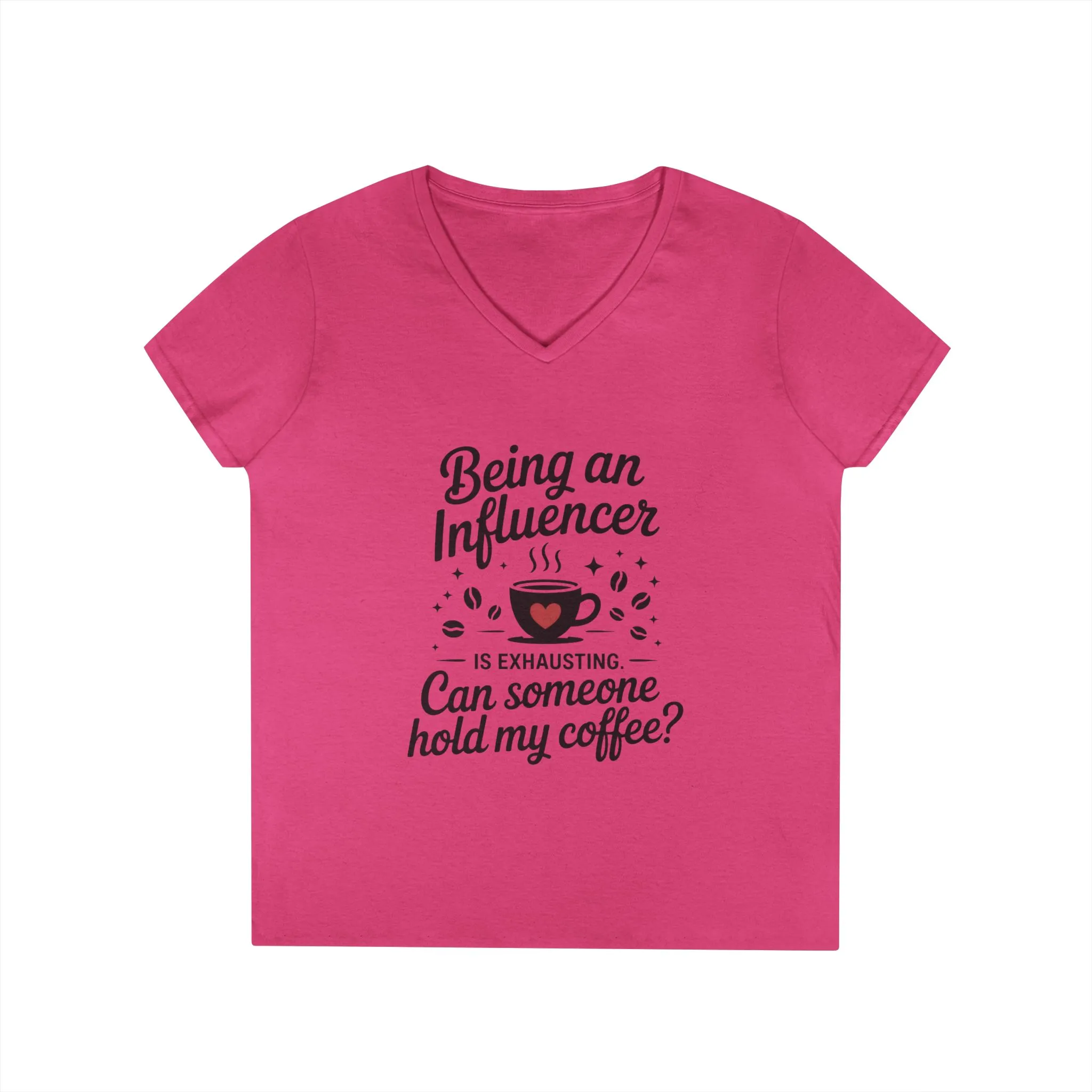 Funny Influencer V-Neck T-Shirt, Social Media Humor Womens Tee, Content Creators, Instagram girl top, tiktok fashion, gift for Coffee Lovers - Image 22