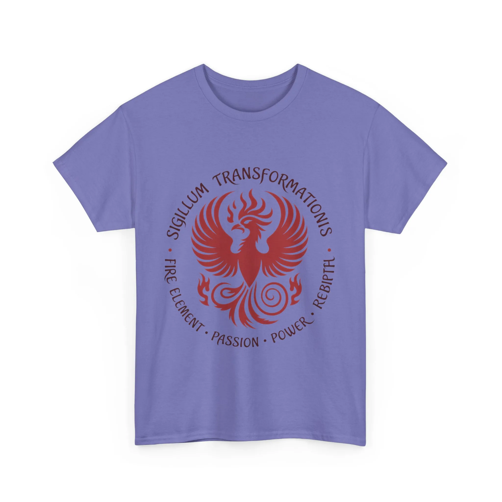 Phoenix Fire Element T-Shirt, Sigillum Transformationis Seal, Passion Power Rebirth Totem, Phoenix Symbol Unisex Tee, Spiritual Tee - Image 33