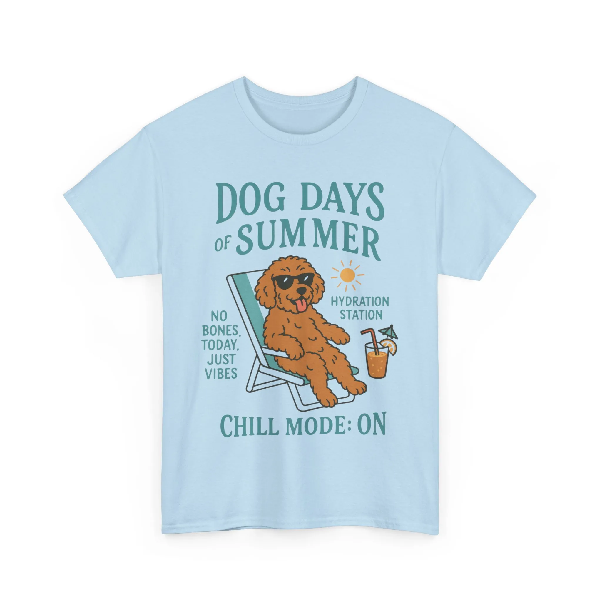 Dog Days of Summer Shirt, Funny Cute Dog Graphic Womens T-Shirt, Chill Mode ON Tee, Summer Puppy Vibes Gift, Dog Lover Gift - Image 16