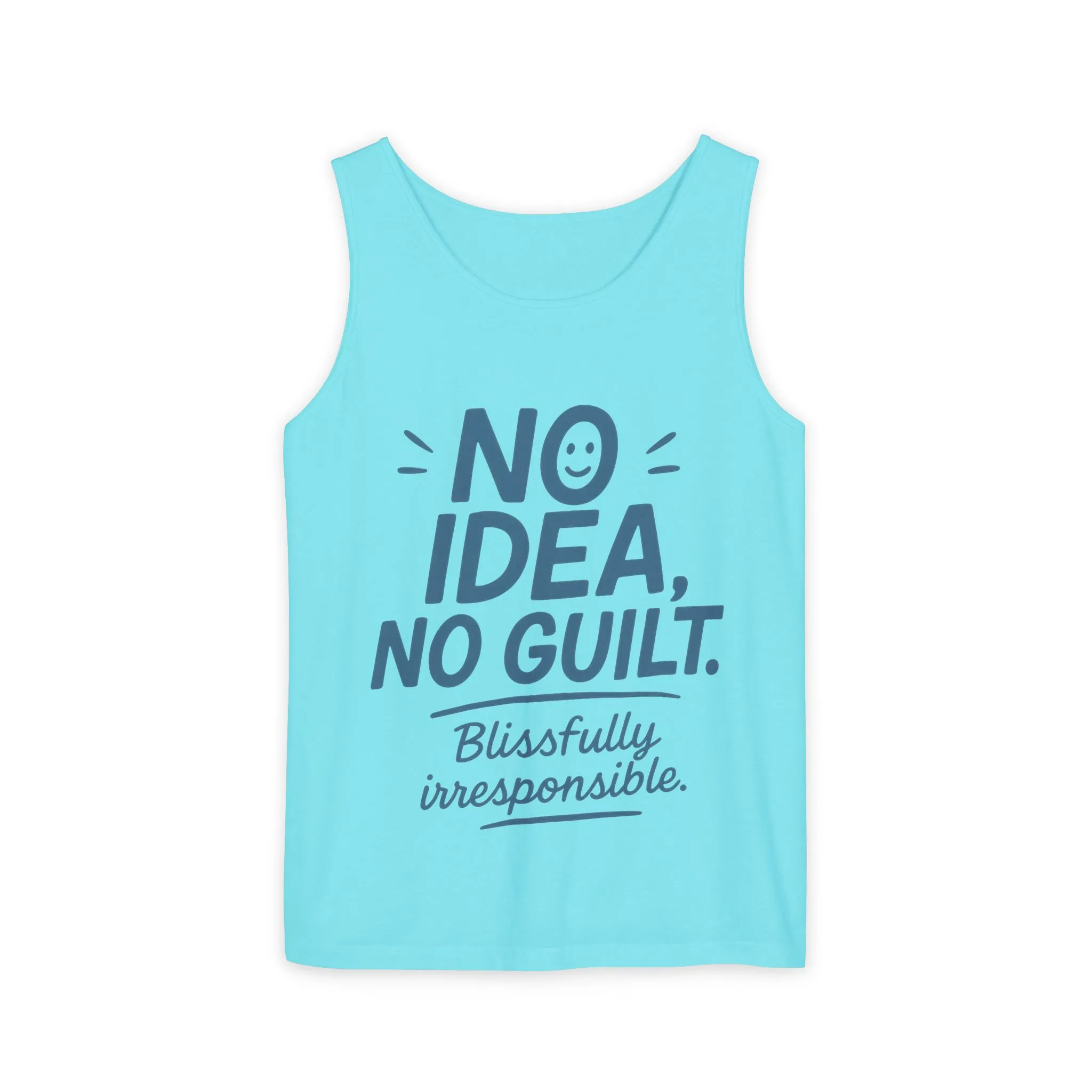 Mens Funny Tank Top, No Idea No Guilt Quote, Blissfully Irresponsible Gym Shirt, Casual Sleeveless Top, , Fun Party Shirt - Image 19