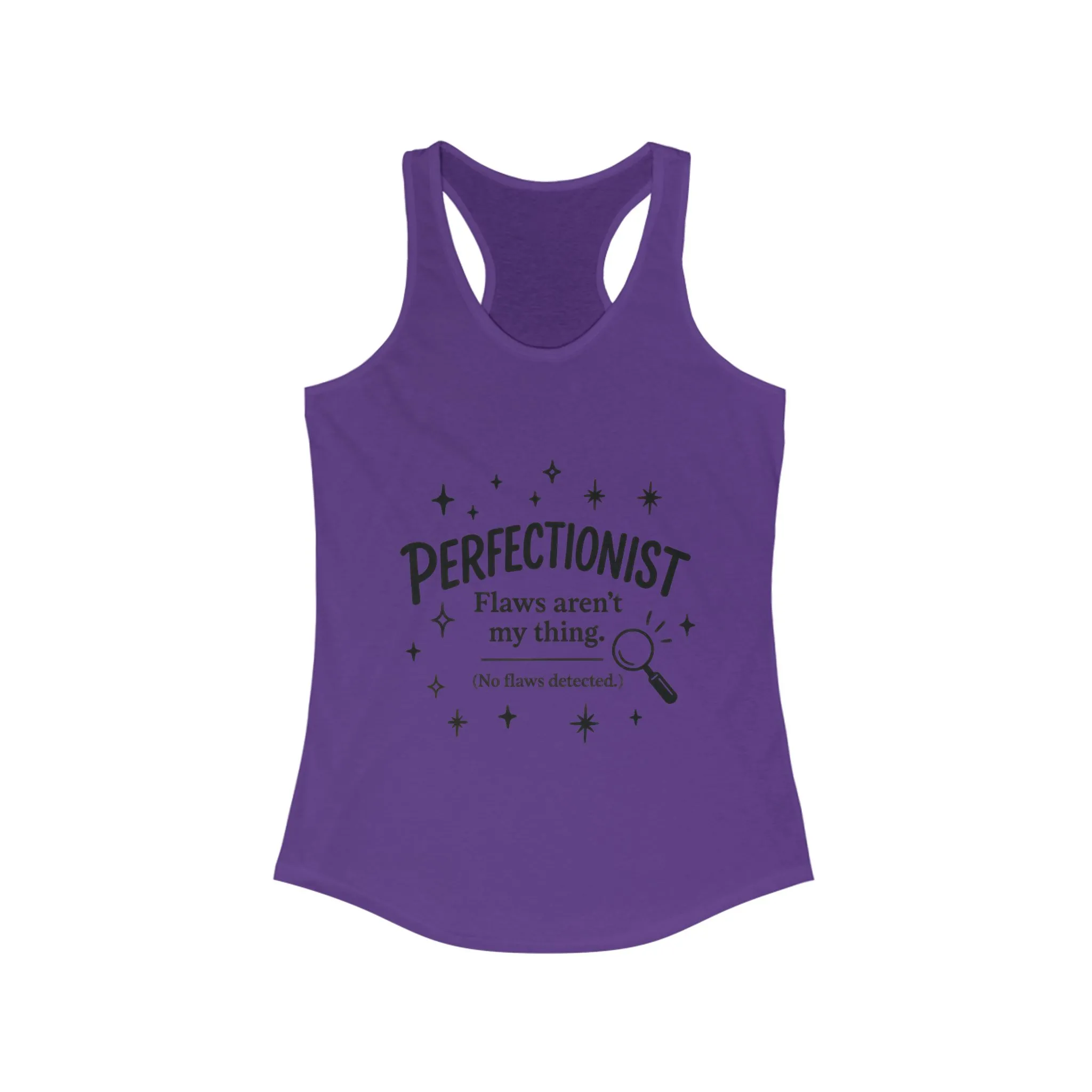 Funny Perfectionist Tank for Women, No Flaws Detected Graphic Tee, Minimalist Humor Shirt, Gift for OCD, Flawless Queen Top - Image 17