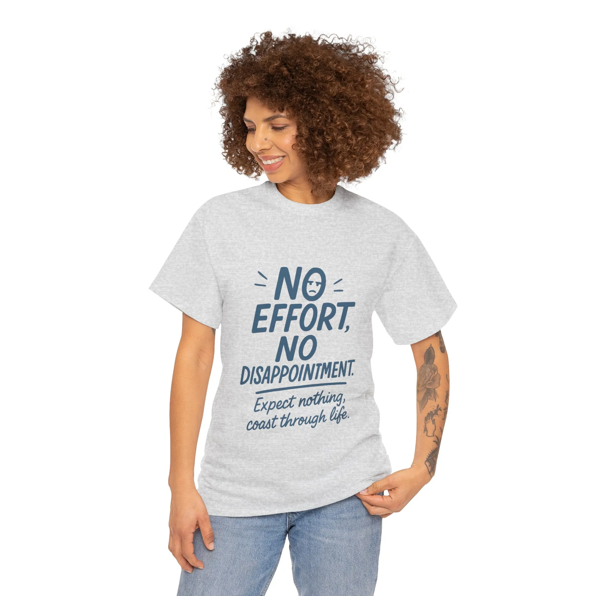 Funny No Effort Womens T-Shirt, No Disappointment Lazy Life Quote Shirt, Cute Graphic Tee for Her, Life Philosophy Shirt, Gift Idea - Image 8