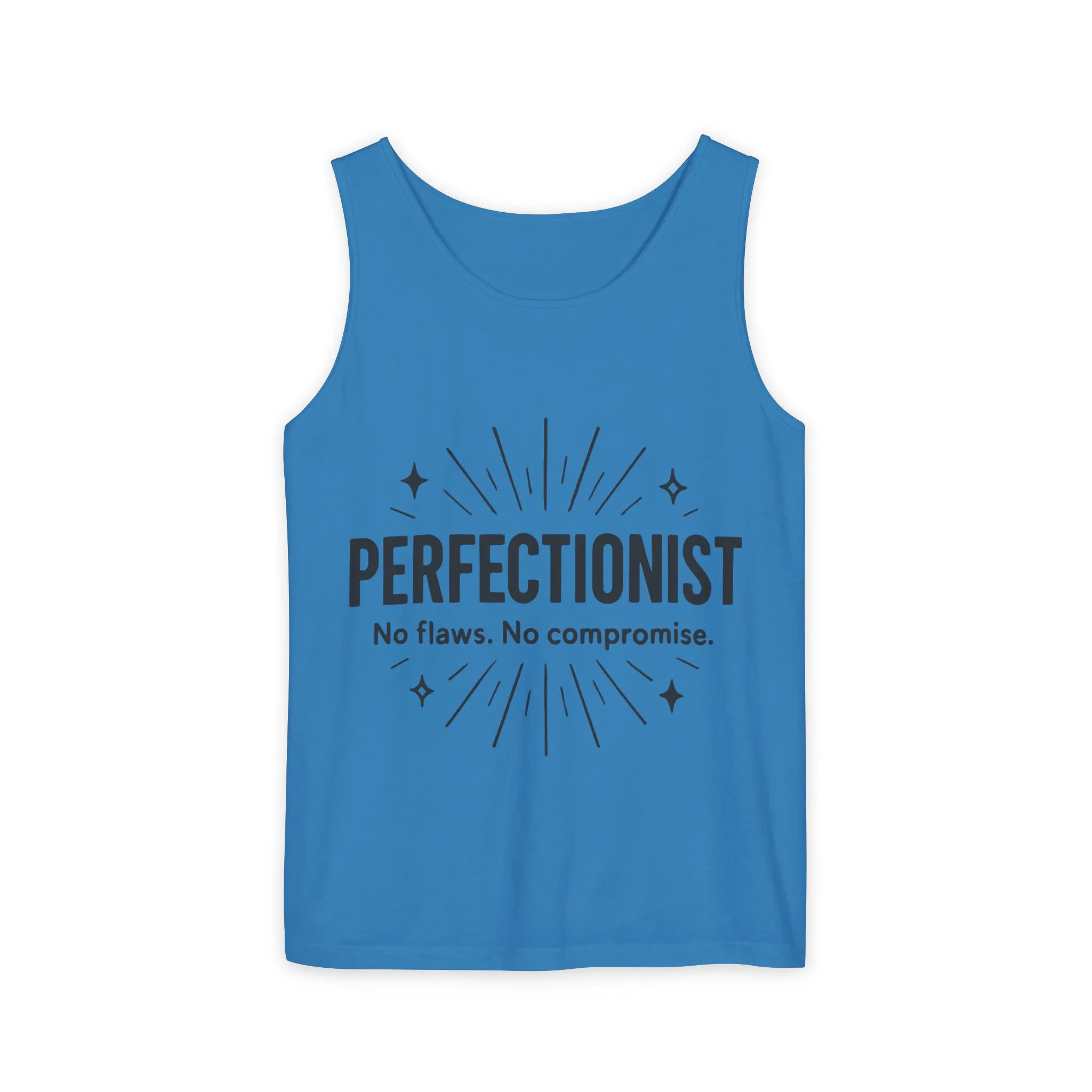 Mens Perfectionist Tank Top, No Flaws No Compromise, Minimal Bold Graphic Tee, Gift for OCD, Clean Freak, or Detail-Oriented Men - Image 19