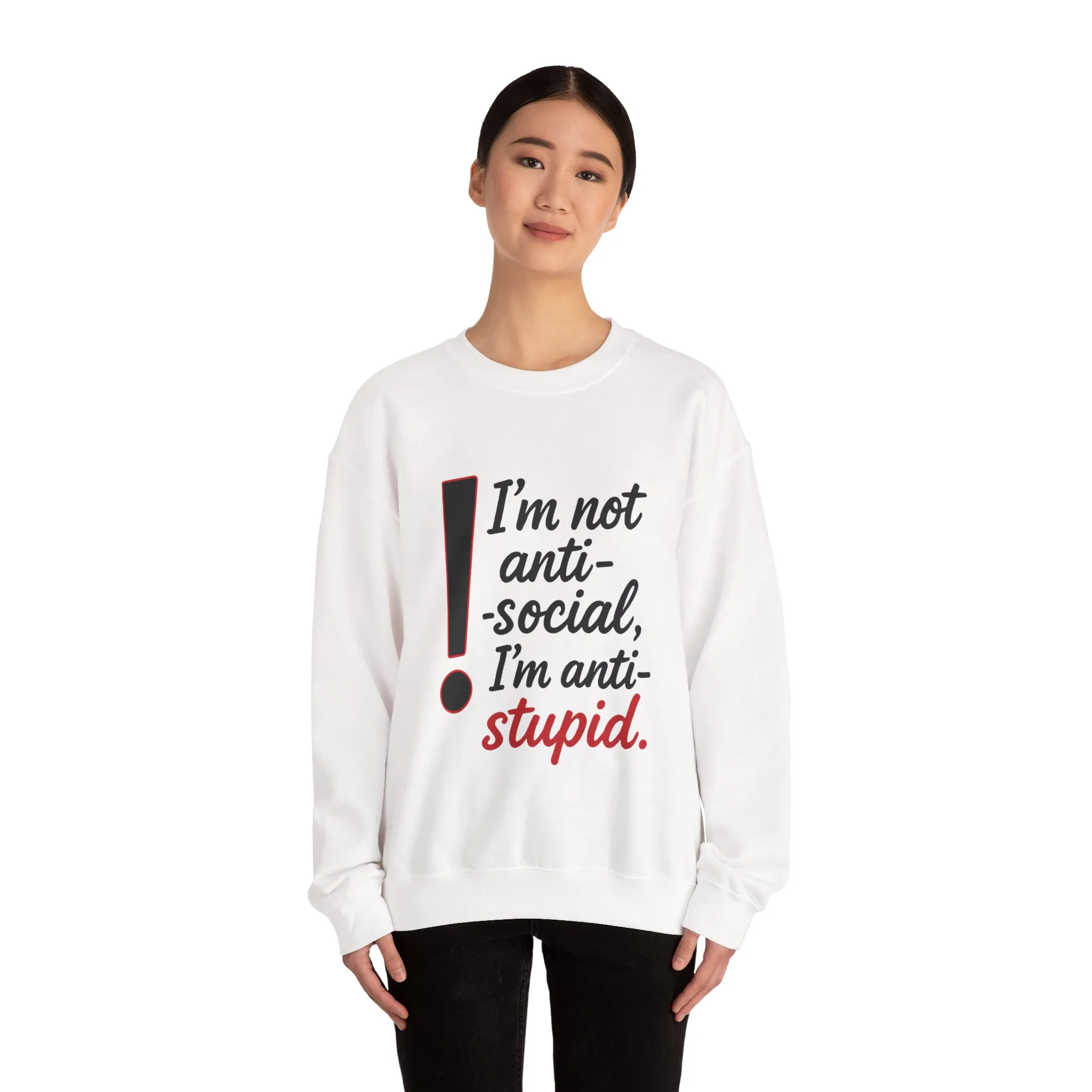 Anti-Stupid Sweatshirt, Funny Unisex Crewneck, Snarky Anti-Social Unisex Crewneck, Gift for Friends, Perfect for Everyday Wear - Image 32