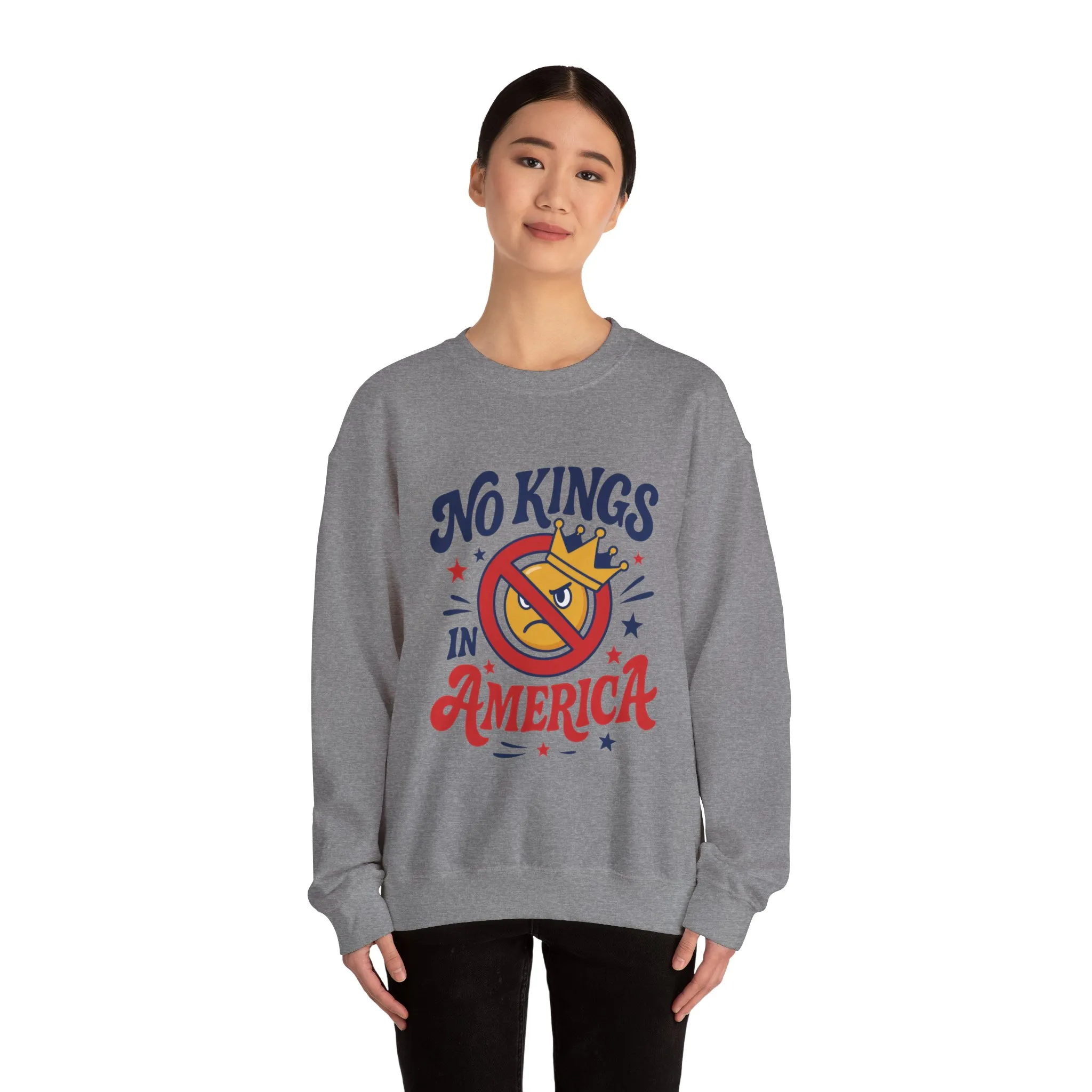 No Kings in America Sweatshirt - Funny Patriotic Anti Monarchy Pullover - USA Independence Sweater, Political Apparel, Gift for Activists - Image 15