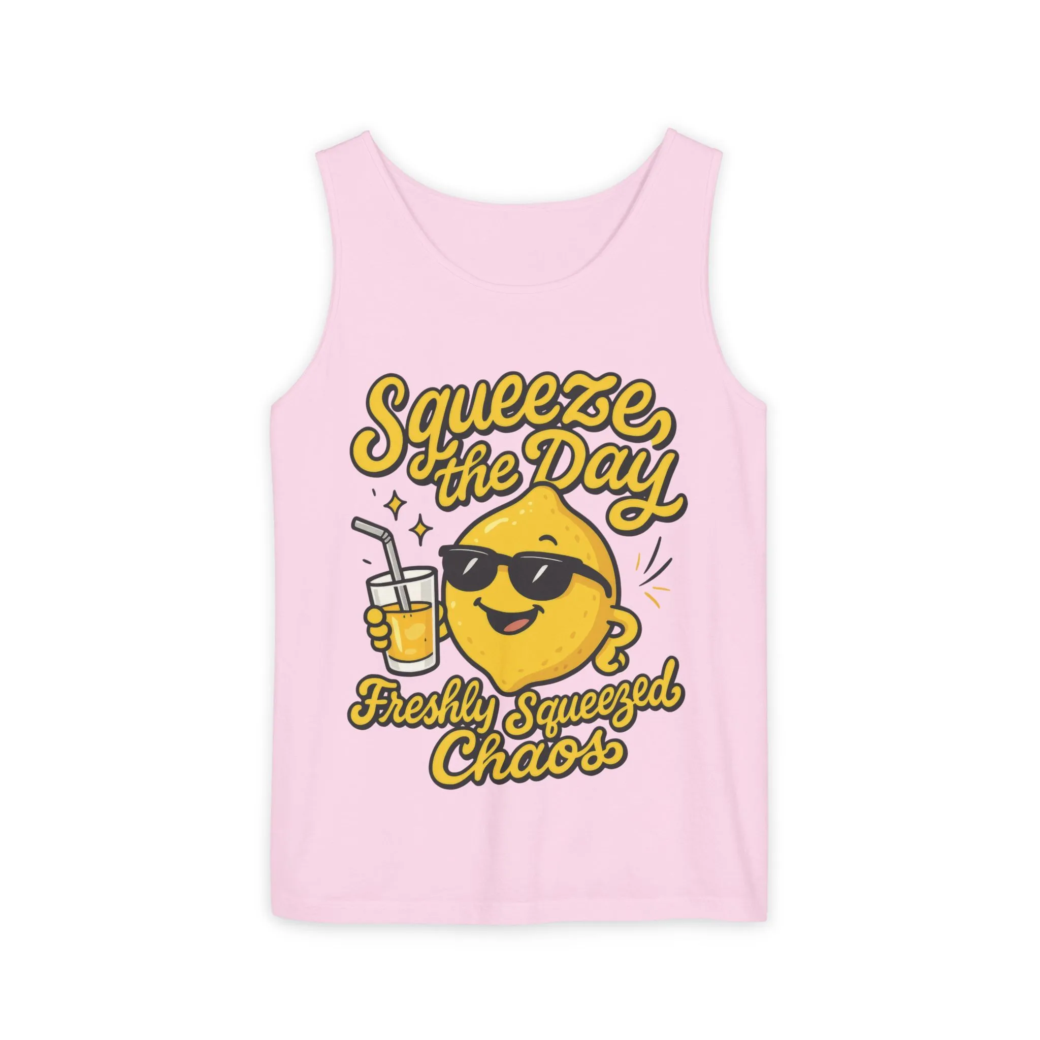 Squeeze The Day Womens Tank Top - Funny Lemon Pun Shirt - Freshly Squeezed Chaos Summer Citrus Top, Casual Beachwear, Fun Summer Apparel - Image 15