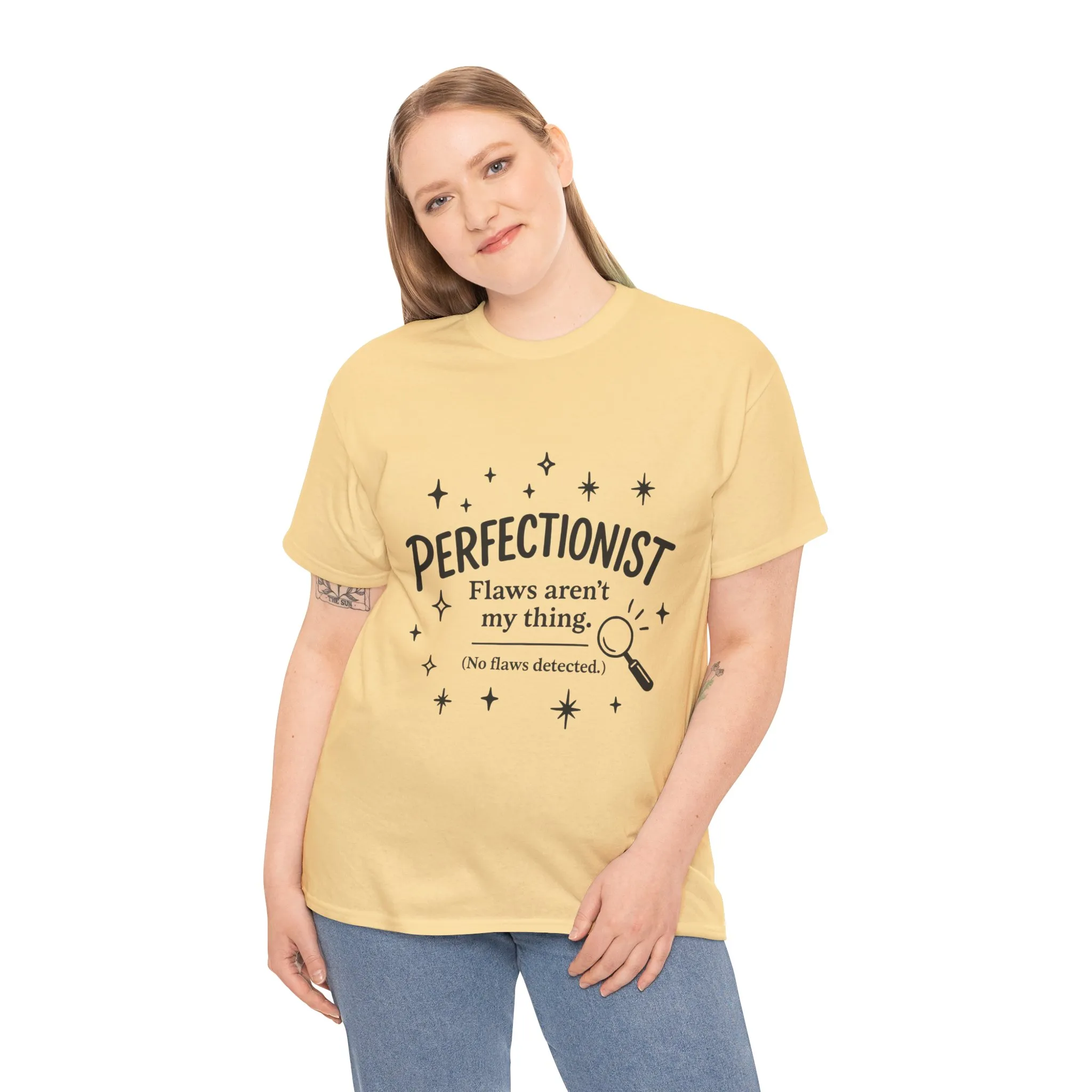 Funny Perfectionist T-Shirt for Women, No Flaws Detected Graphic Tee, Minimalist Humor Shirt, Gift for OCD, Flawless Queen - Image 12