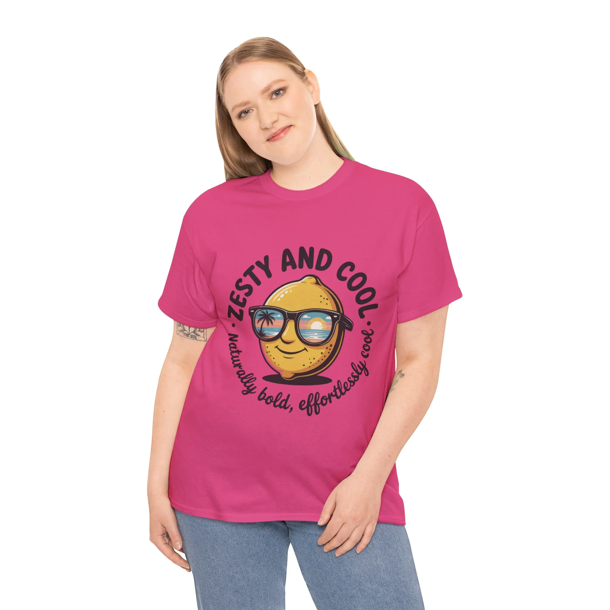Zesty Lemon Tee, Womens Heavy Cotton T-Shirt, Funny Graphic Tee, Summer Apparel, Gift for Lemon Lovers, Casual Style, Funny Summer Tee - Image 27