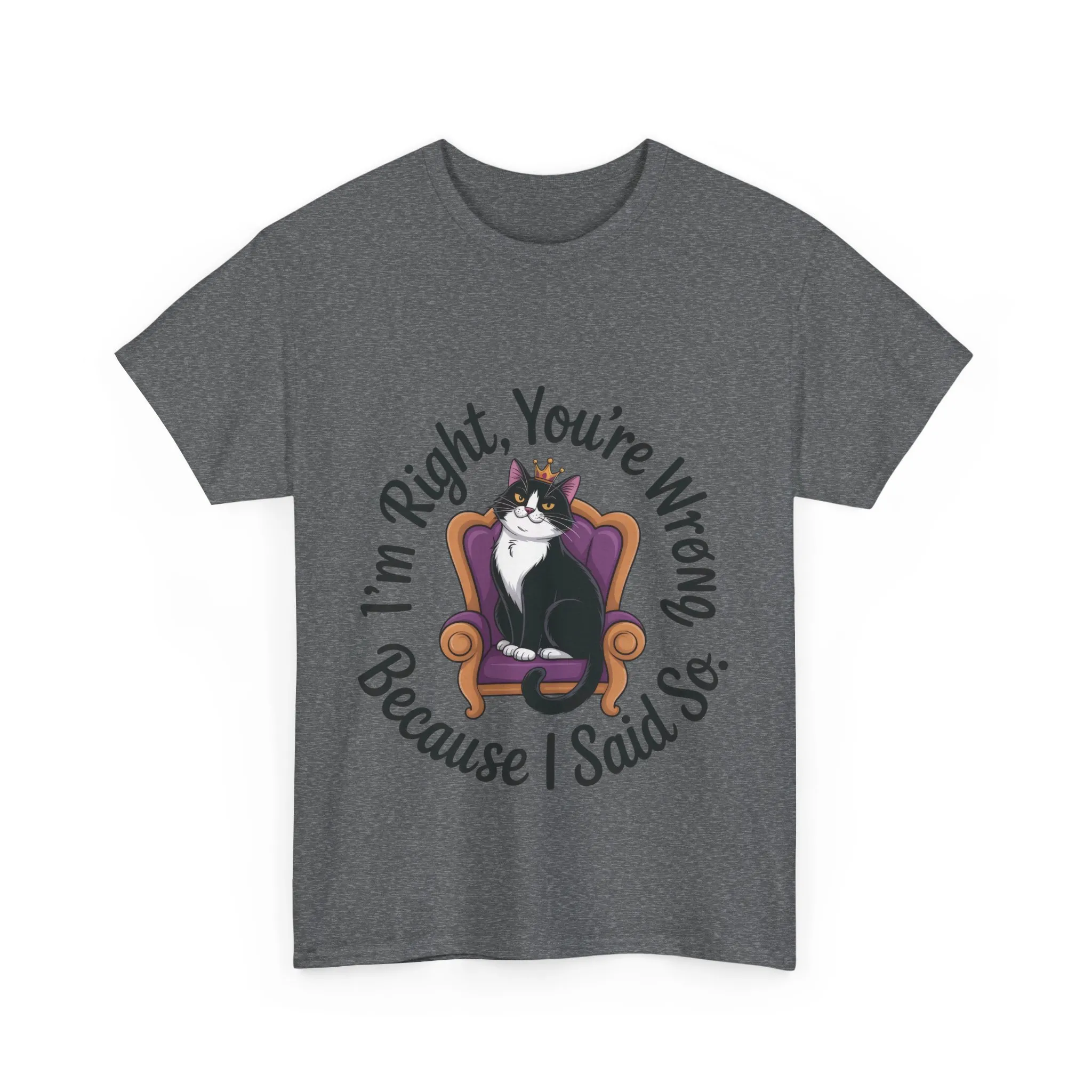 Funny Cat Queen Shirt, Sassy Cat Graphic Tee for Women, Cat Mom Humor Tee Gift, Funny Graphic T-Shirt, I'm Right, You're Wrong Tee - Image 10