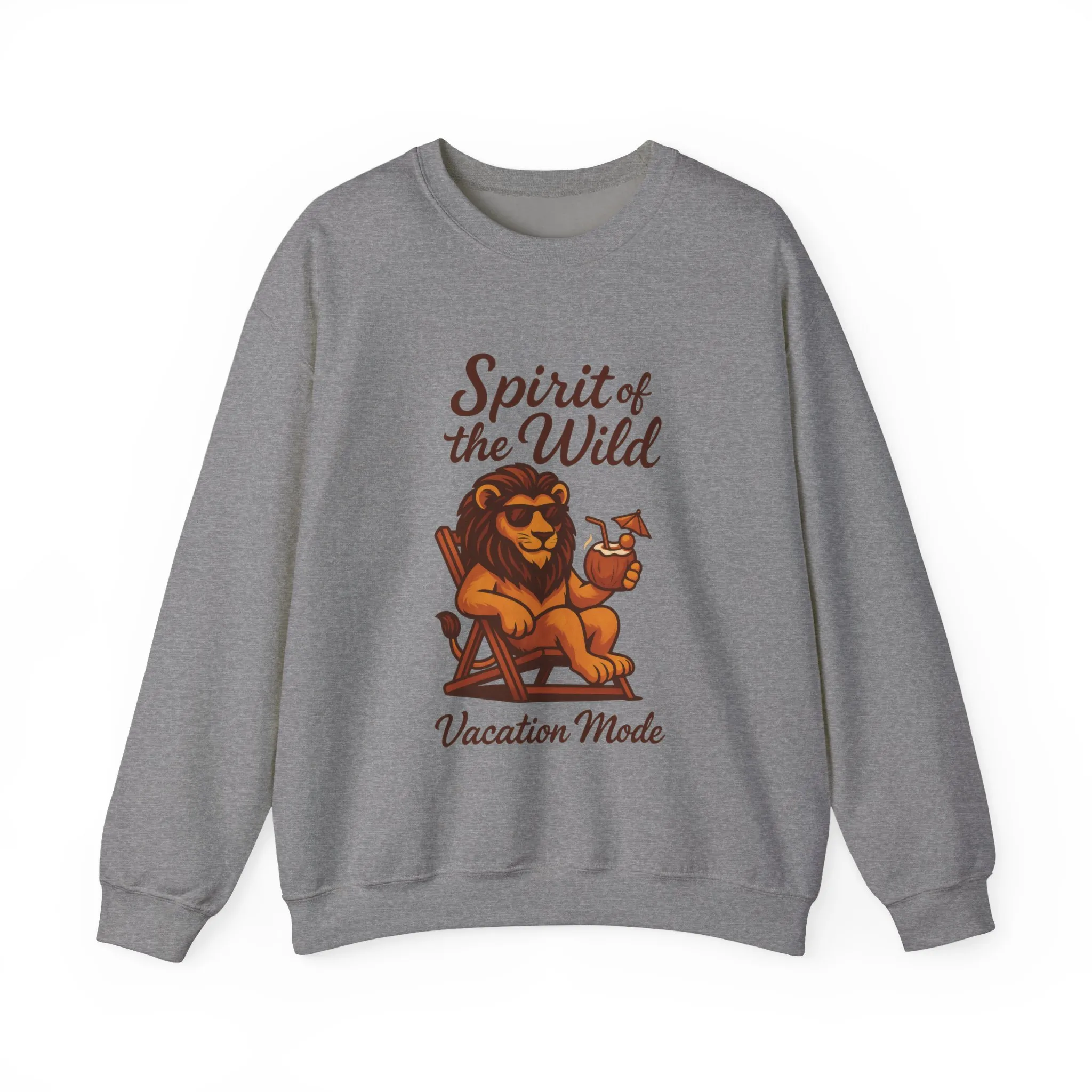 Spirit of the Wild Lion Mens Sweatshirt - Vacation Mode Funny Relaxed Jungle King Pullover, Fun Gift for Travelers - Image 13
