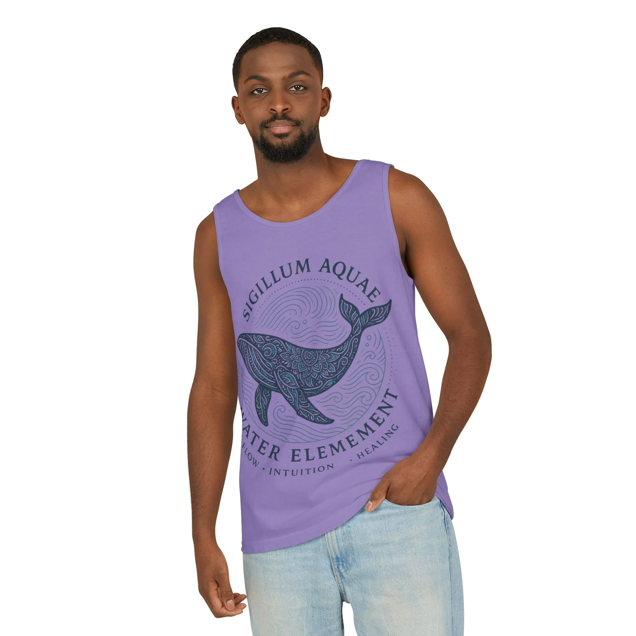 Water Element Whale Tank Top, Sigillum Aquae Symbol, Spiritual Ocean Totem Tee, Nature Energy Tee, Beachwear, Mindfulness Fashion - Image 24