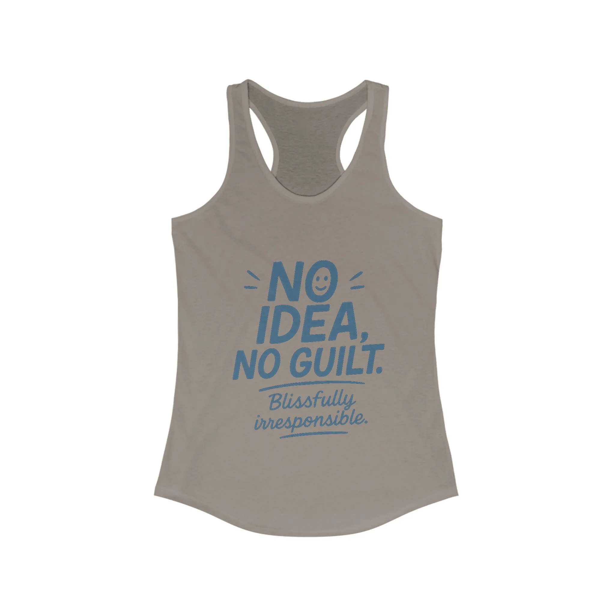 Womens No Guilt Tank Top, No Idea Funny Quote, Blissfully Irresponsible Workout Shirt, Casual Sleeveless Top, Summer Activewear - Image 9