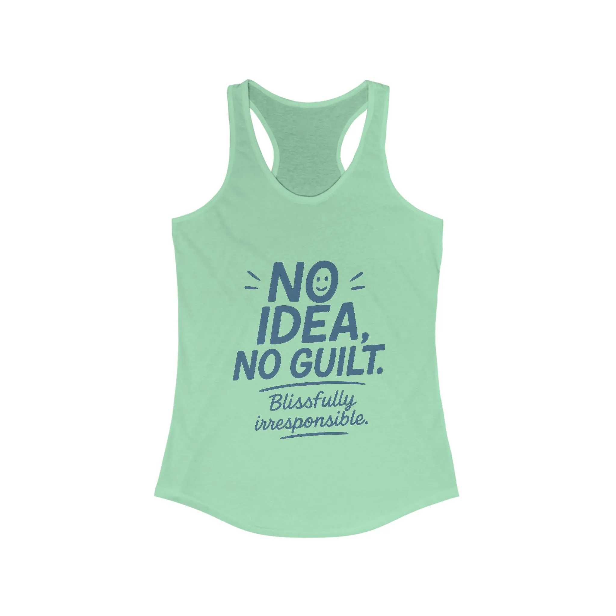 Womens No Guilt Tank Top, No Idea Funny Quote, Blissfully Irresponsible Workout Shirt, Casual Sleeveless Top, Summer Activewear - Image 11