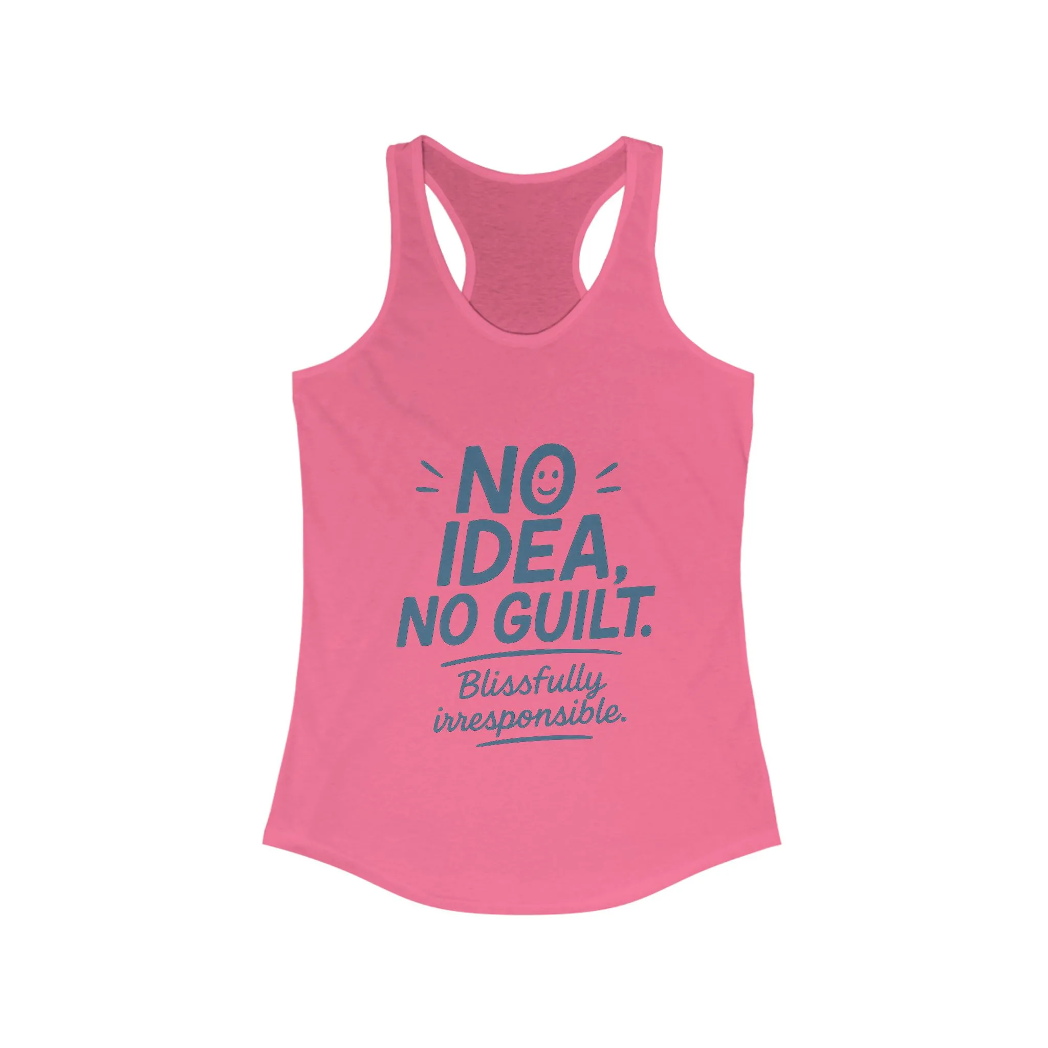 Womens No Guilt Tank Top, No Idea Funny Quote, Blissfully Irresponsible Workout Shirt, Casual Sleeveless Top, Summer Activewear - Image 15