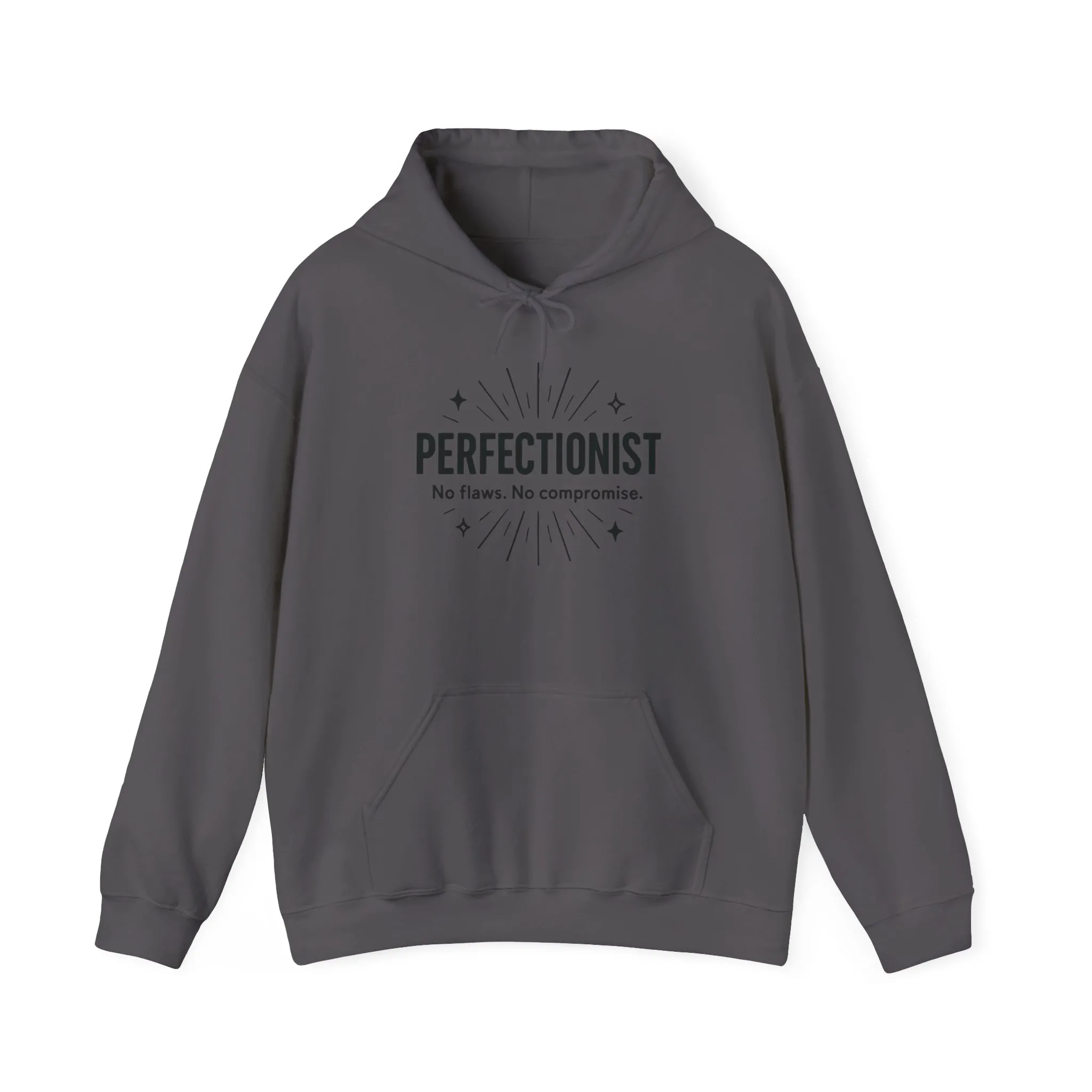Mens Perfectionist Hoodie, No Flaws No Compromise Sweatshirt, Clean Bold Motivational Pullover, OCD Inspired Gift for Him - Image 19