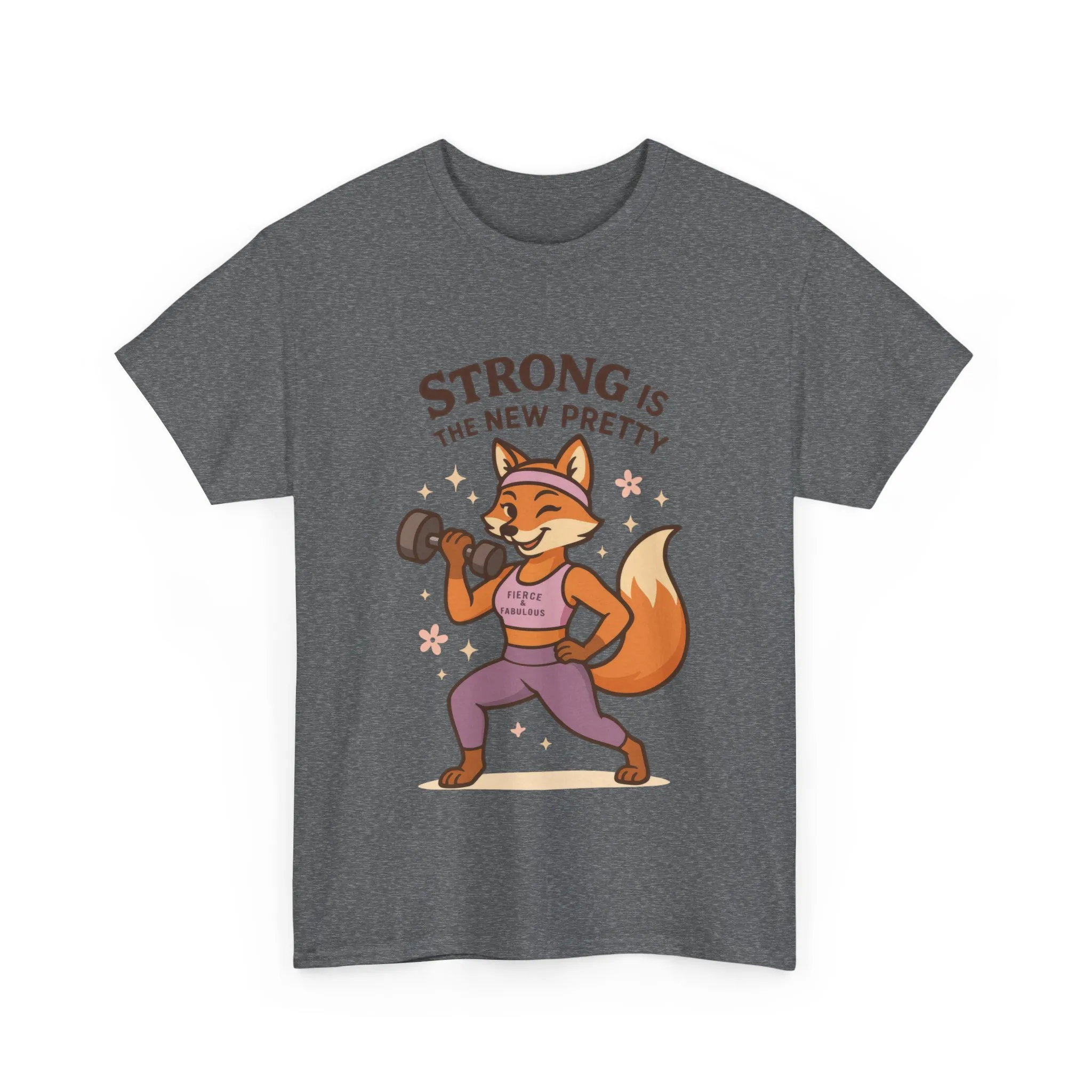 Strong is the New Pretty Womens Tee, Inspirational T-Shirt, Fitness Apparel, Gift for Her, Motivational Top, Cute Fox Design, Womens Gym T-Shirt - Image 13