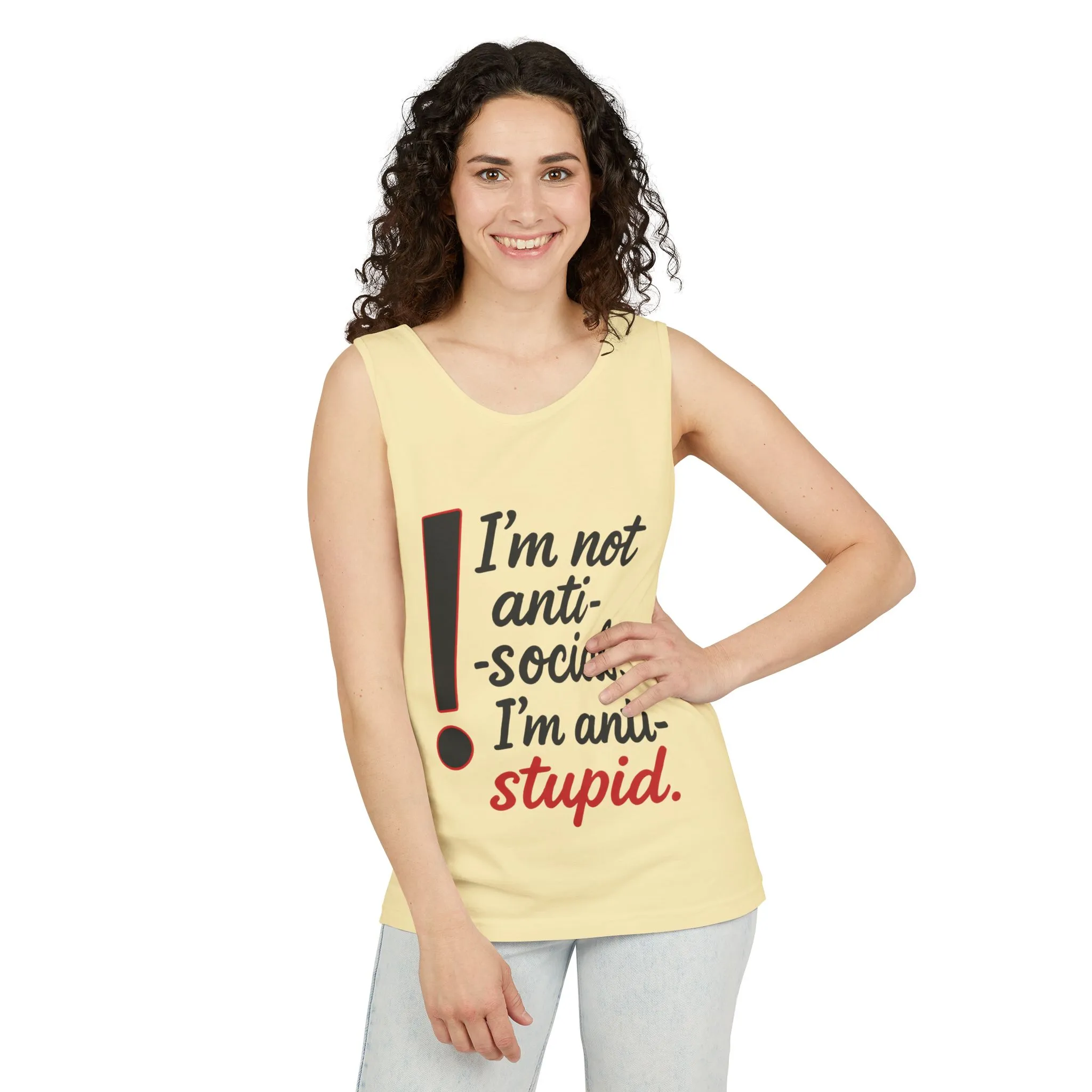 Anti-Social Womens Tank Top, Funny Graphic Summer Apparel, Beachwear, Humorous Womens Tee, Graphic Tee for Introverts & Thinkers - Image 12